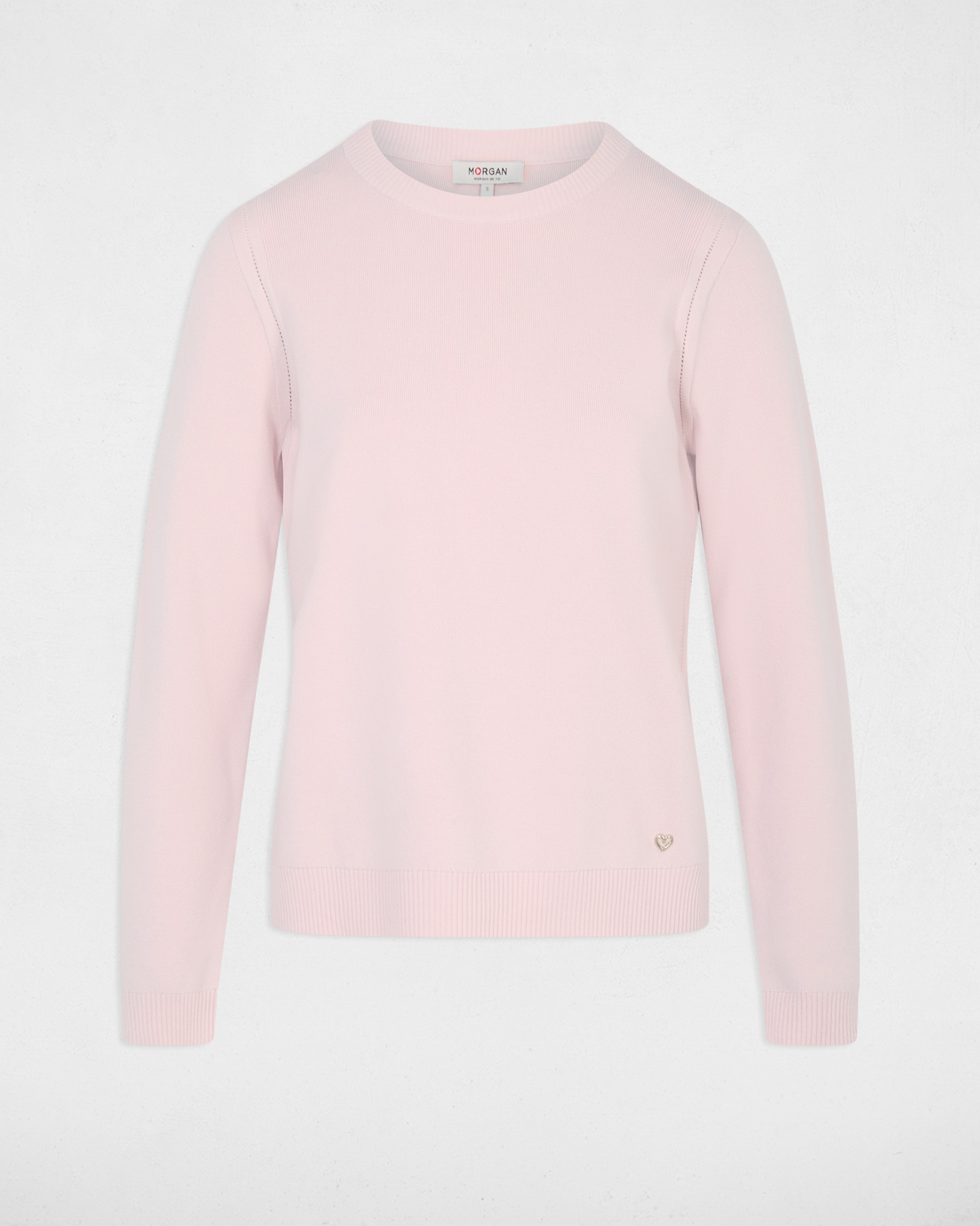 Jersey de mujer con cuello redondo - Morgan - Rosa claro Rosa claro-5