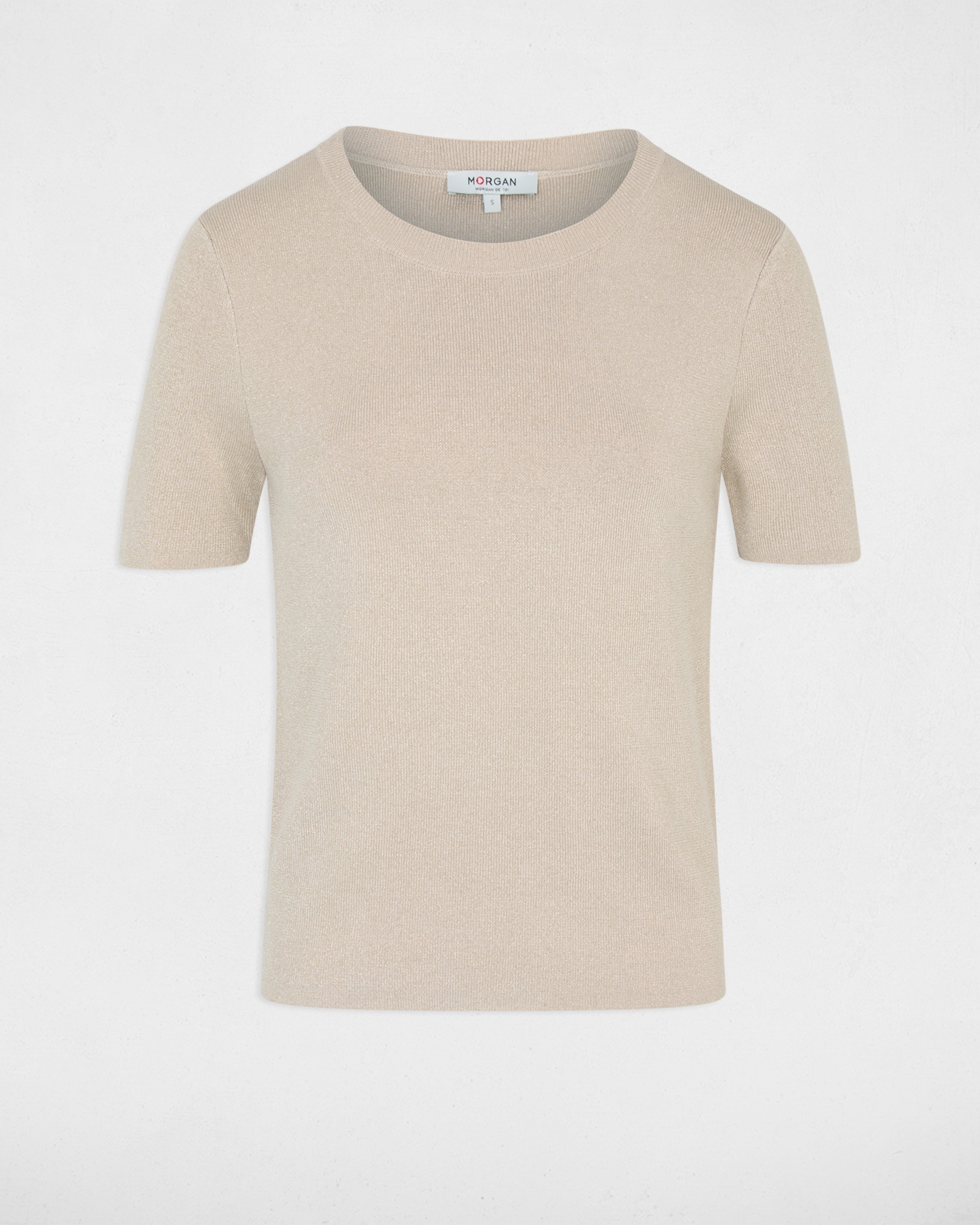 Jersey de mujer con manga corta - Morgan - Beige Beige-5