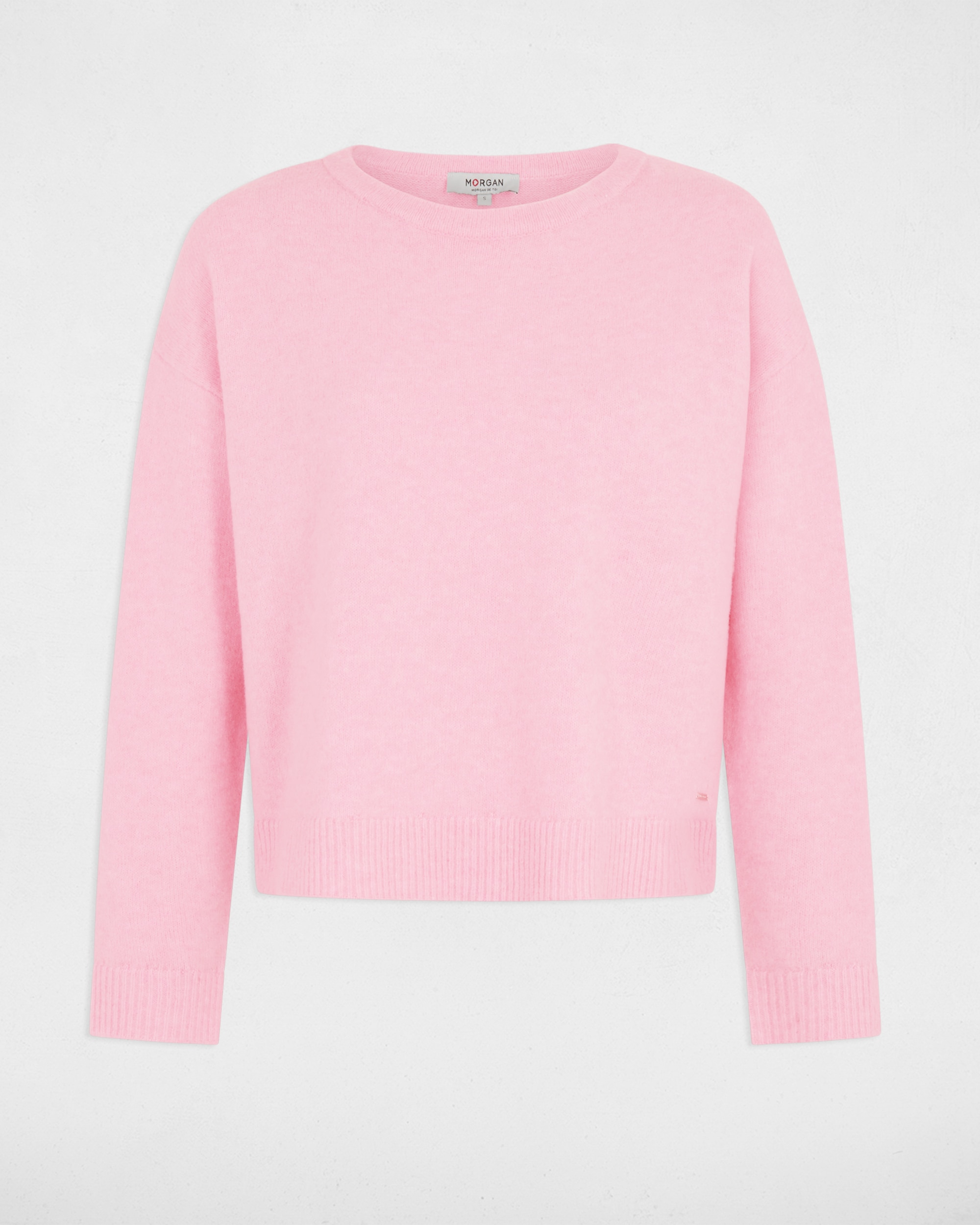 Jersey de mujer en lana - Morgan - Rosa pastel Rosa pastel-5