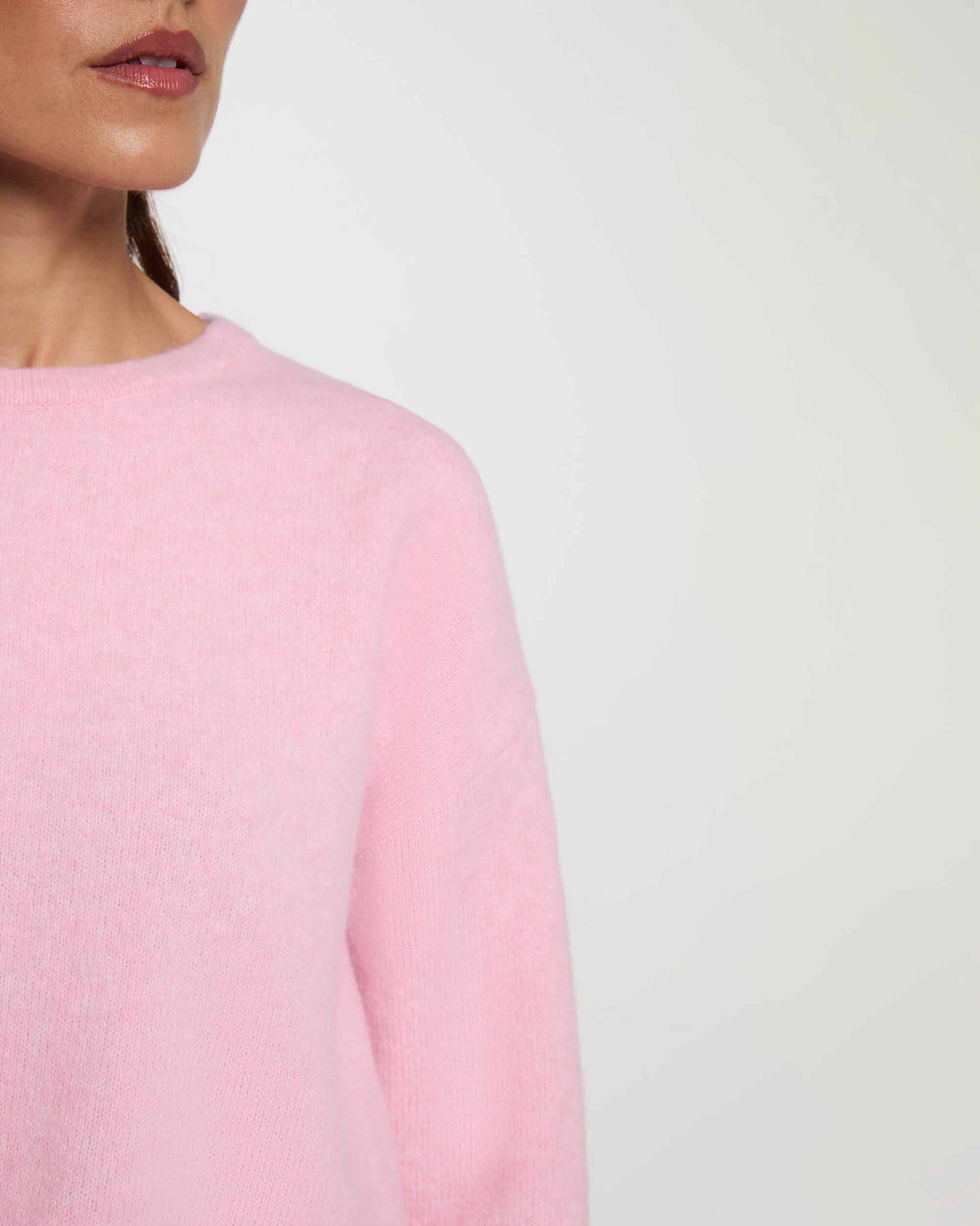Jersey de mujer en lana - Morgan - Rosa pastel Rosa pastel-4