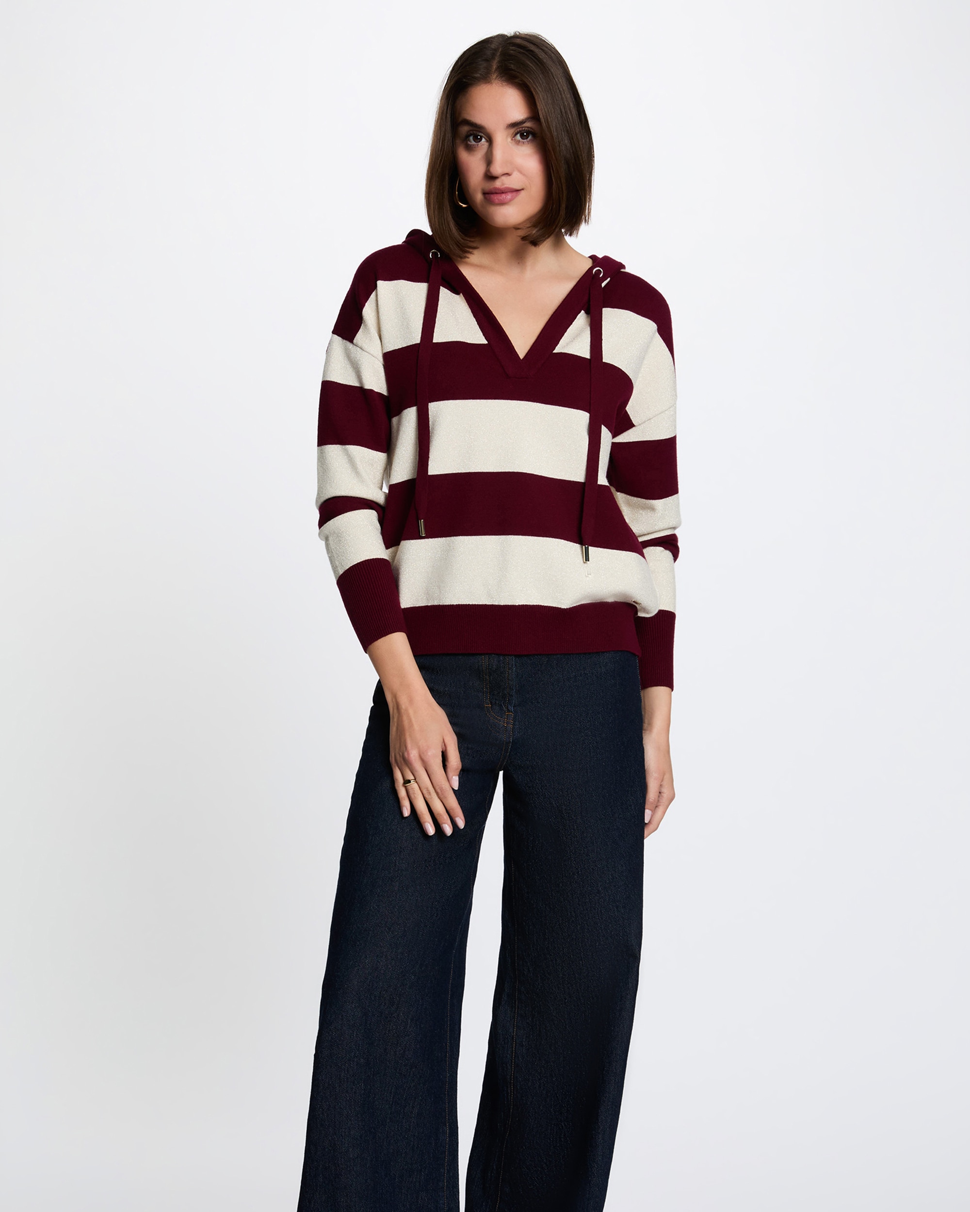 Jersey de mujer con capucha - Morgan - Burdeos Burdeos-1