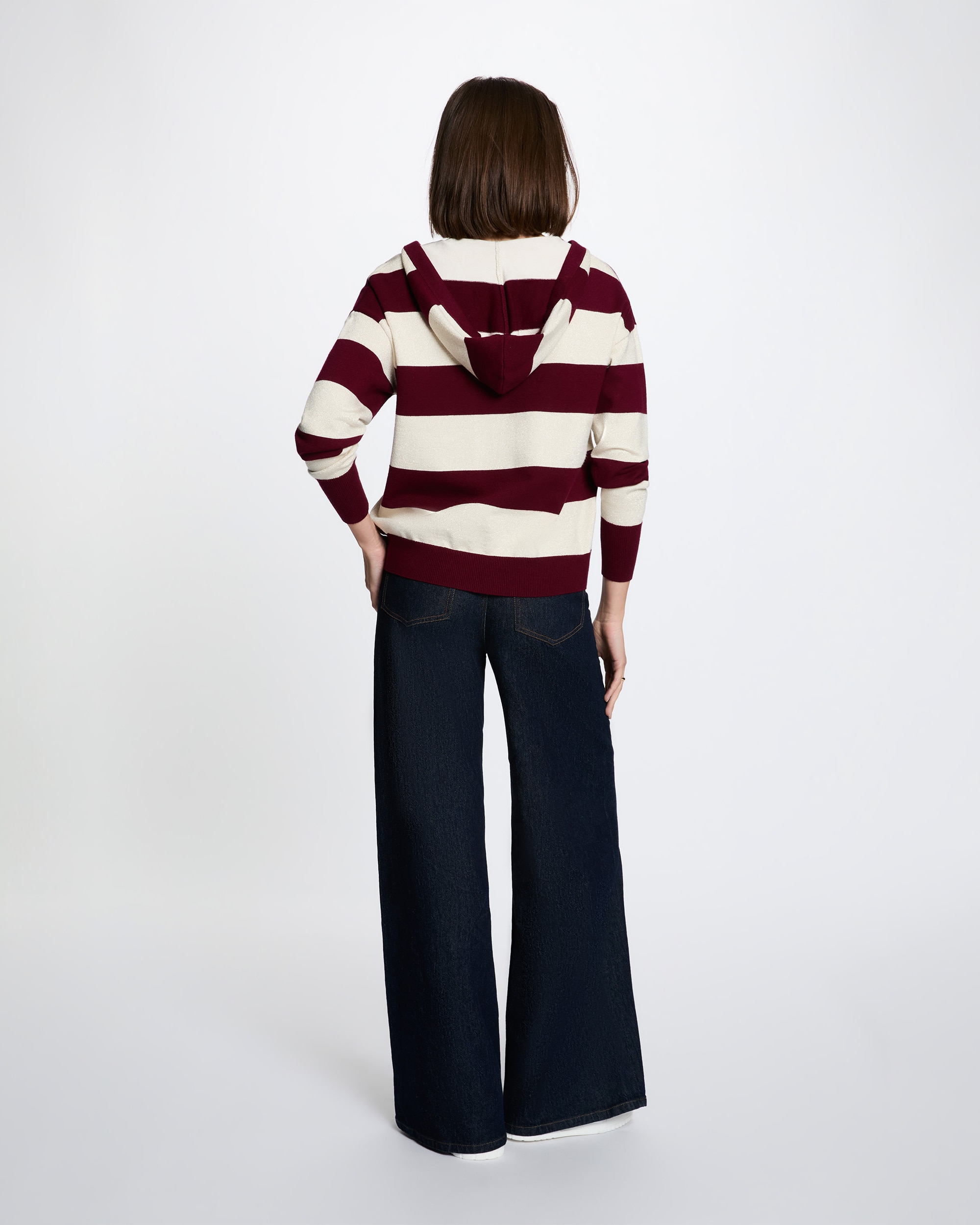 Jersey de mujer con capucha - Morgan - Burdeos Burdeos-3