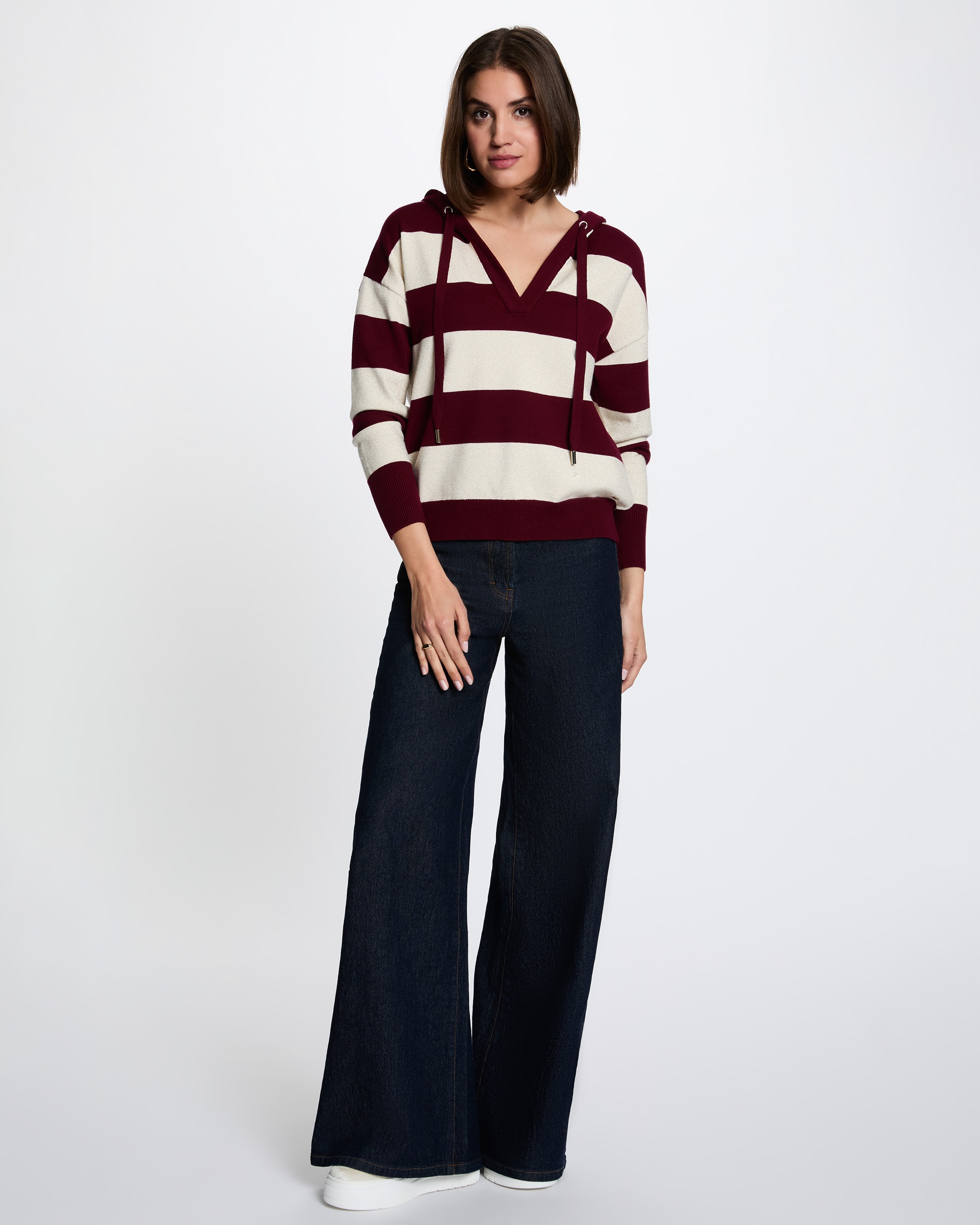 Jersey de mujer con capucha - Morgan - Burdeos Burdeos-4