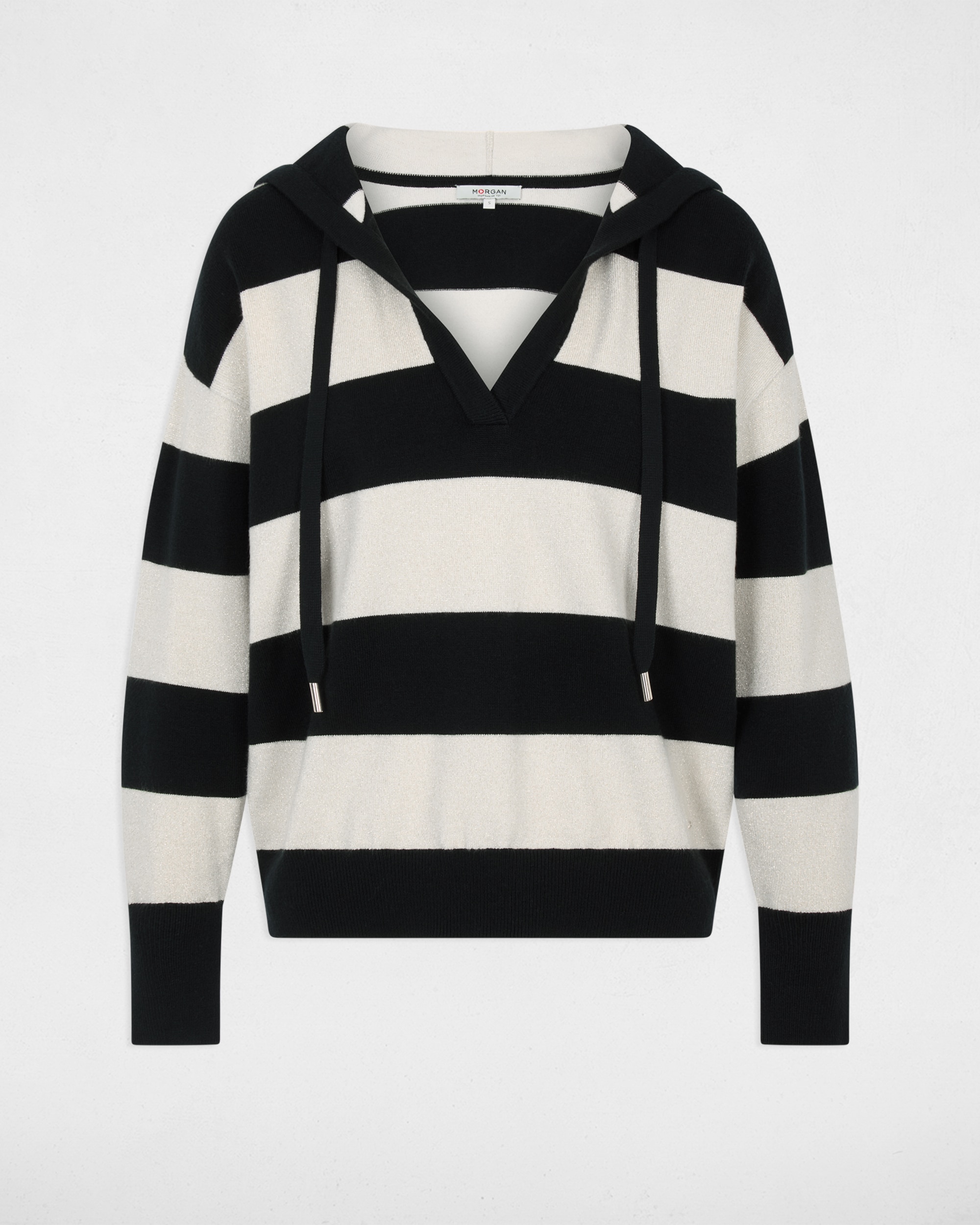 Jersey de mujer con capucha - Morgan - Blanco / Negro Blanco / Negro-5