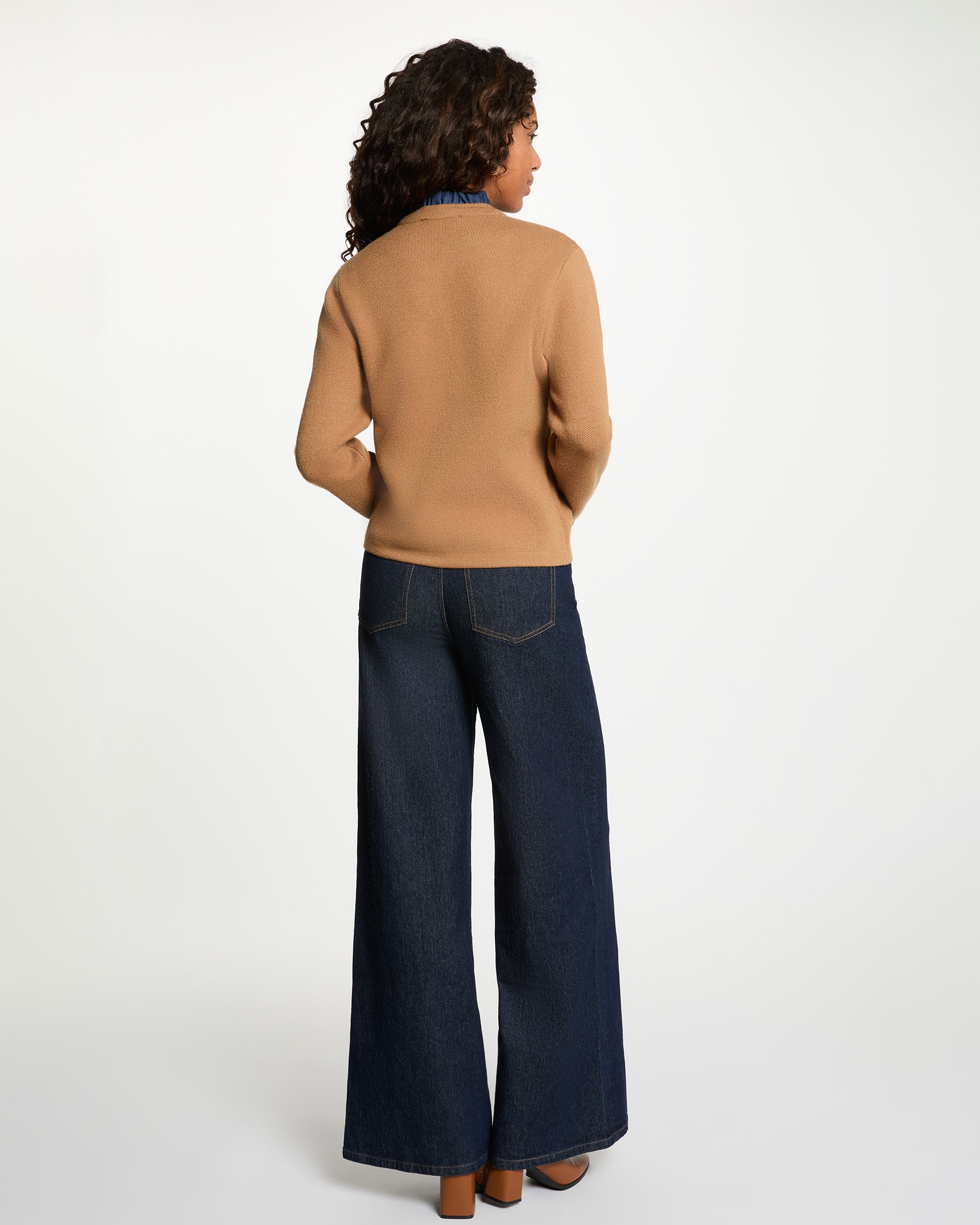 Cárdigan de mujer con cierre de botones - Morgan - Camel Camel-2