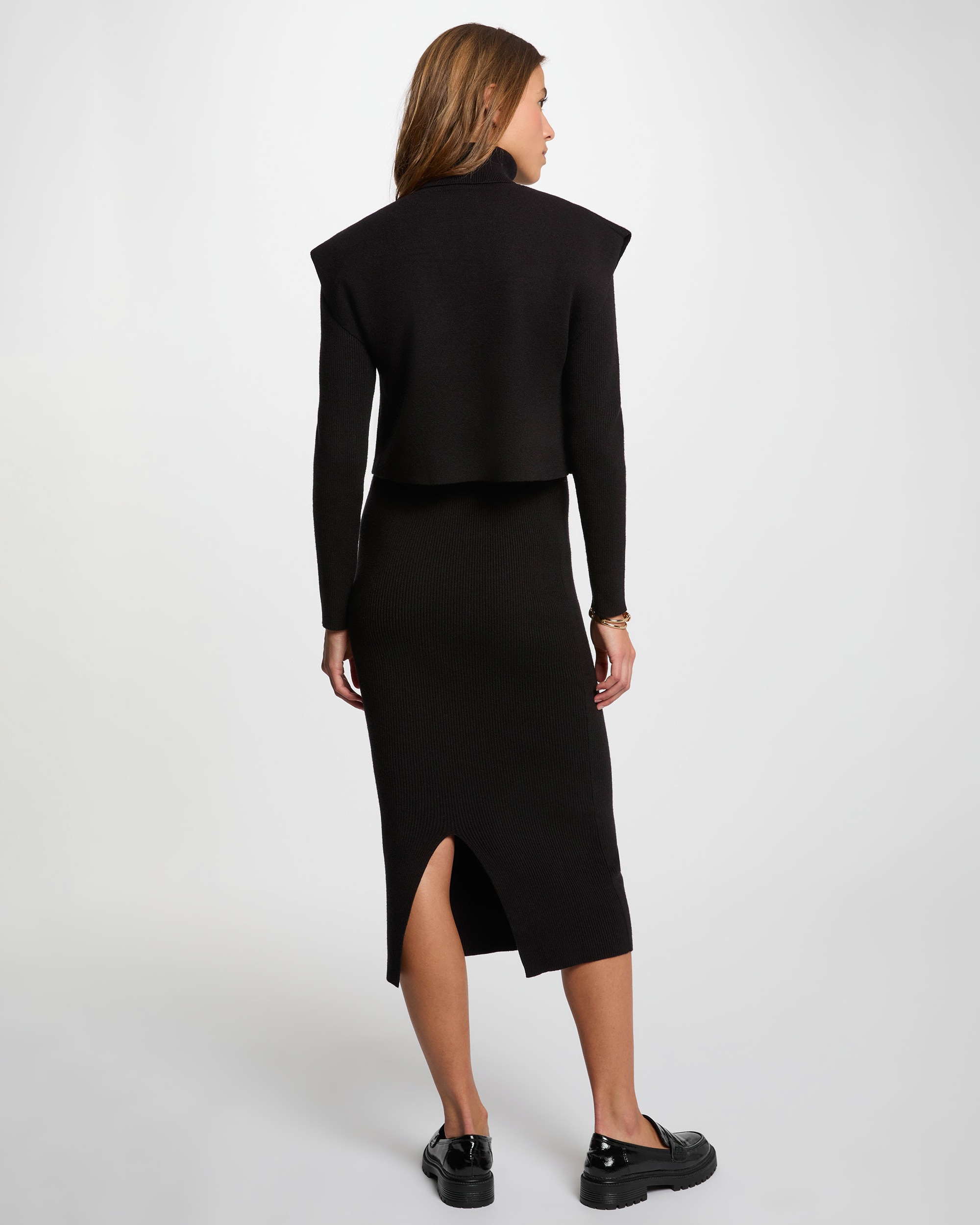Vestido con cuello alto - Morgan - Negro Negro-2