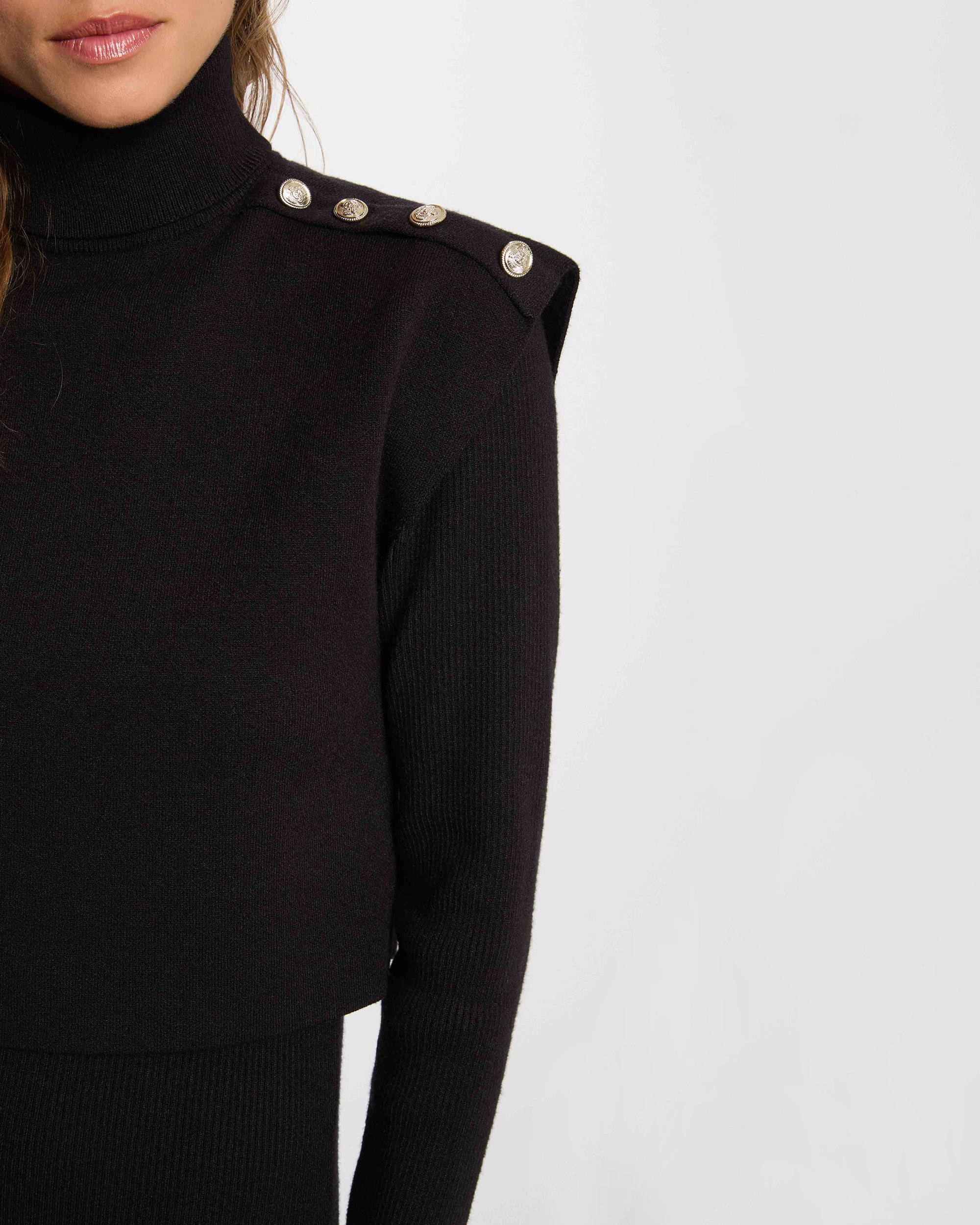 Vestido con cuello alto - Morgan - Negro Negro-4