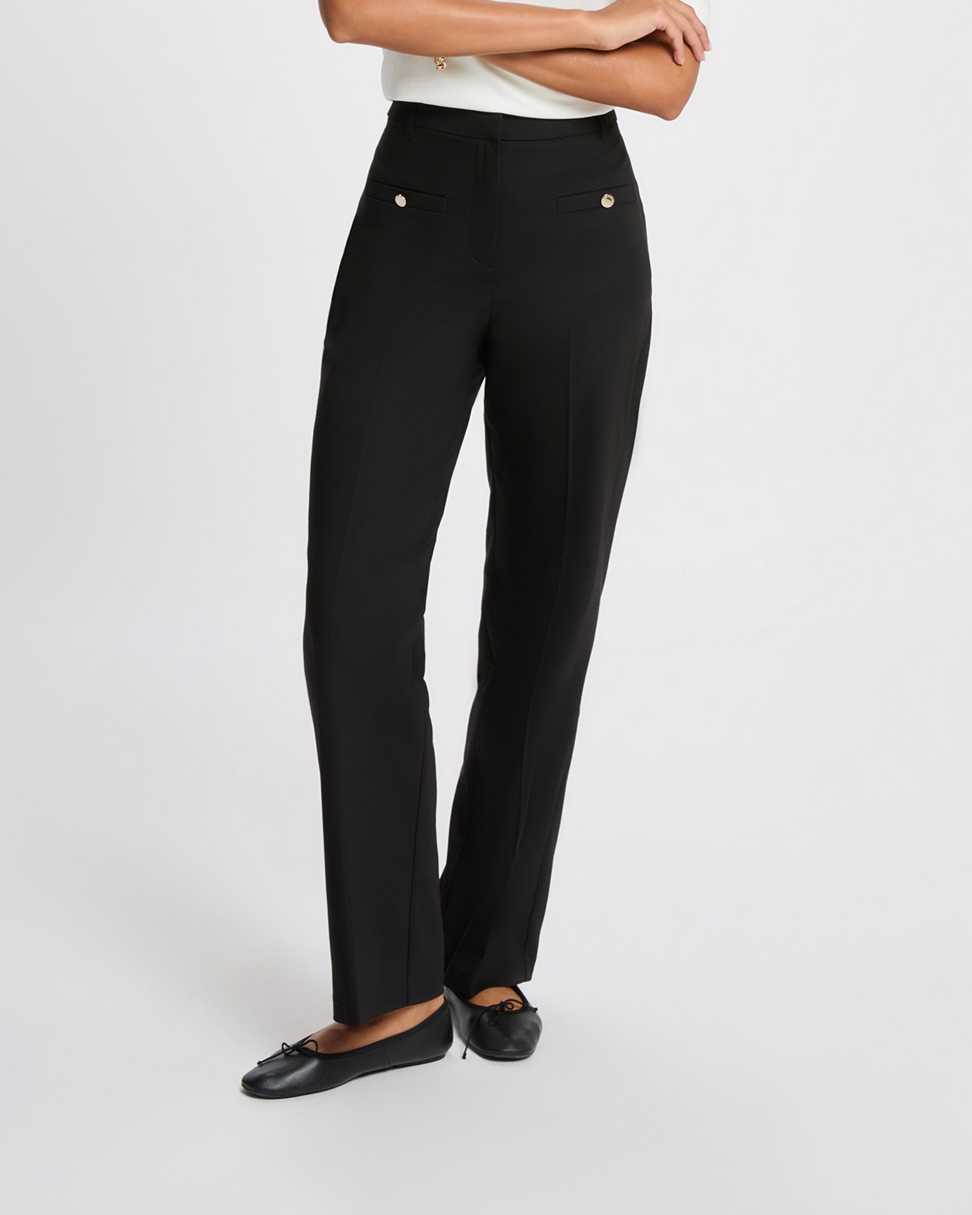 Imagen 0 de Pantalones de vestir de mujer de tiro alto Negro