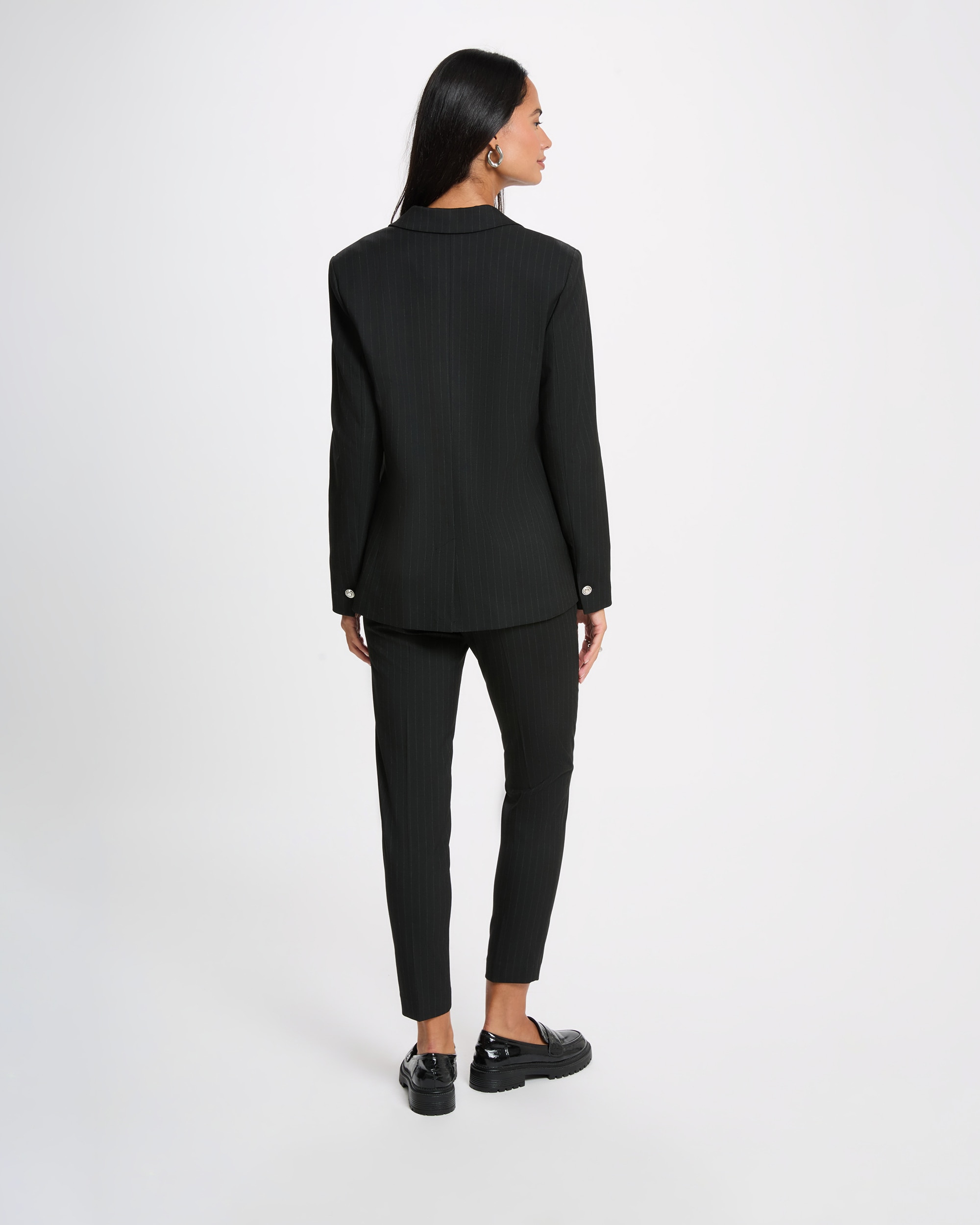 Pantalones de vestir de mujer con rayas - Morgan - Negro Negro-2