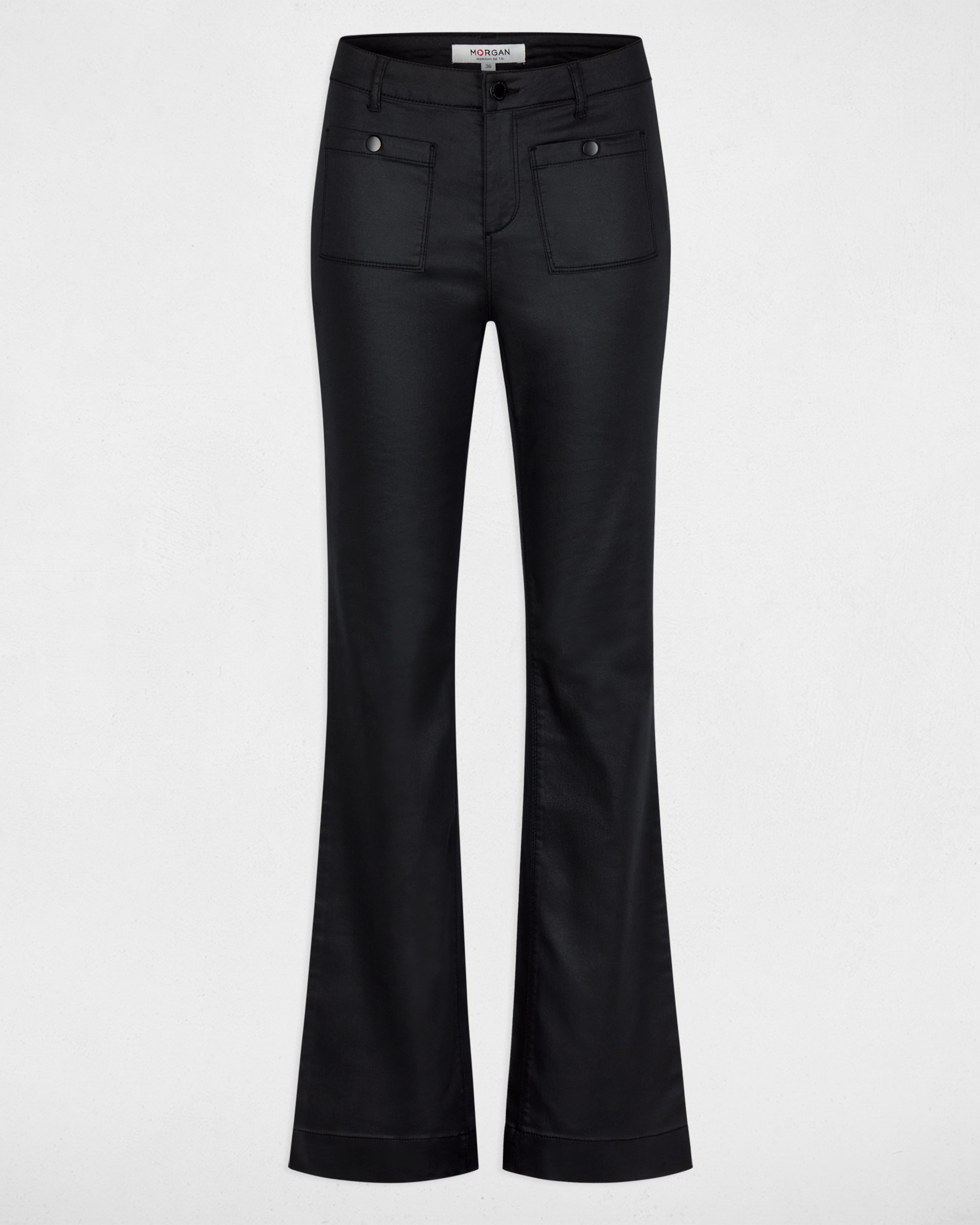 Pantalones de campana de mujer de tiro alto - Morgan - Negro Negro-5