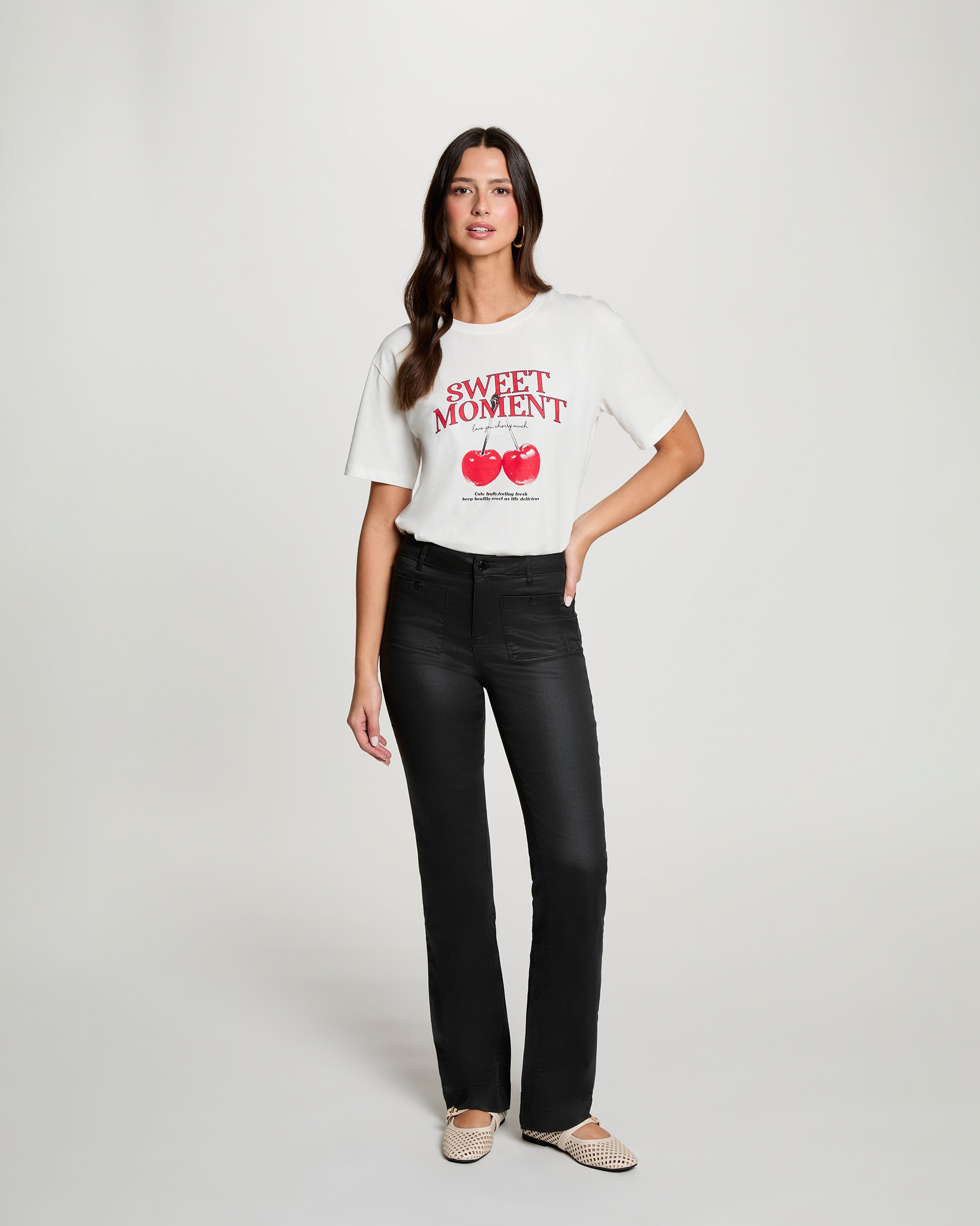 Pantalones de campana de mujer de tiro alto - Morgan - Negro Negro-3