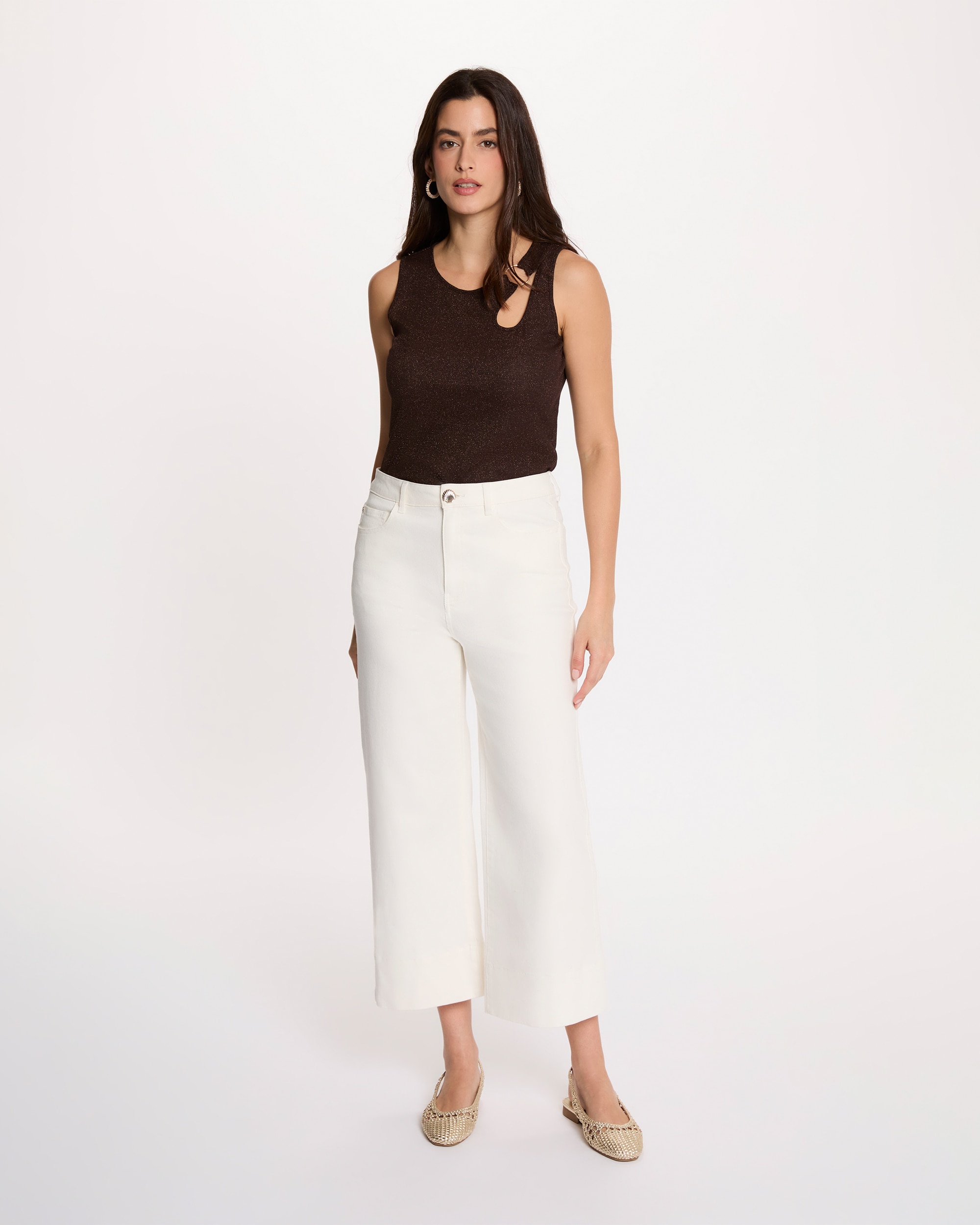 Camiseta de mujer sin mangas - Morgan - Marrón oscuro Marrón oscuro-3