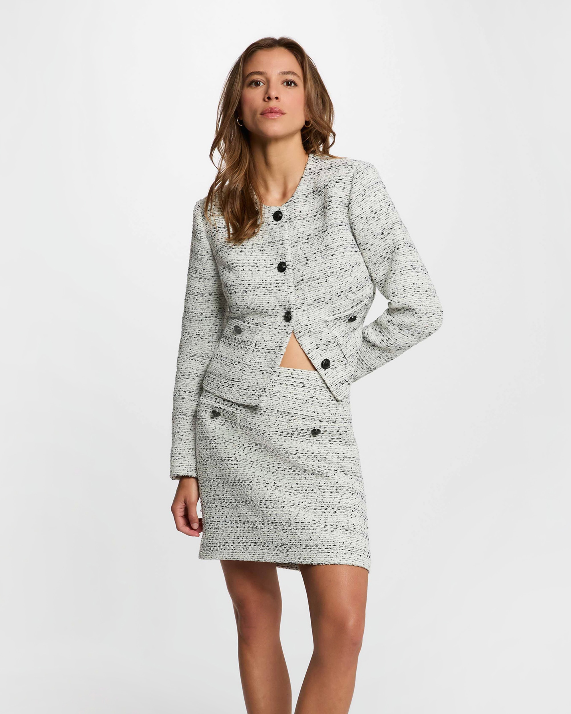 Blazer de mujer con cierre de botones - Morgan - Marfil Marfil-1