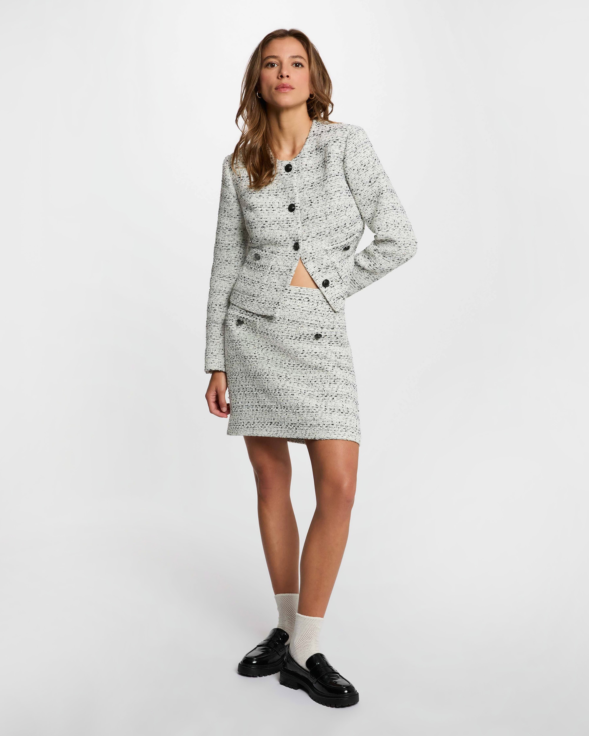 Blazer de mujer con cierre de botones - Morgan - Marfil Marfil-3