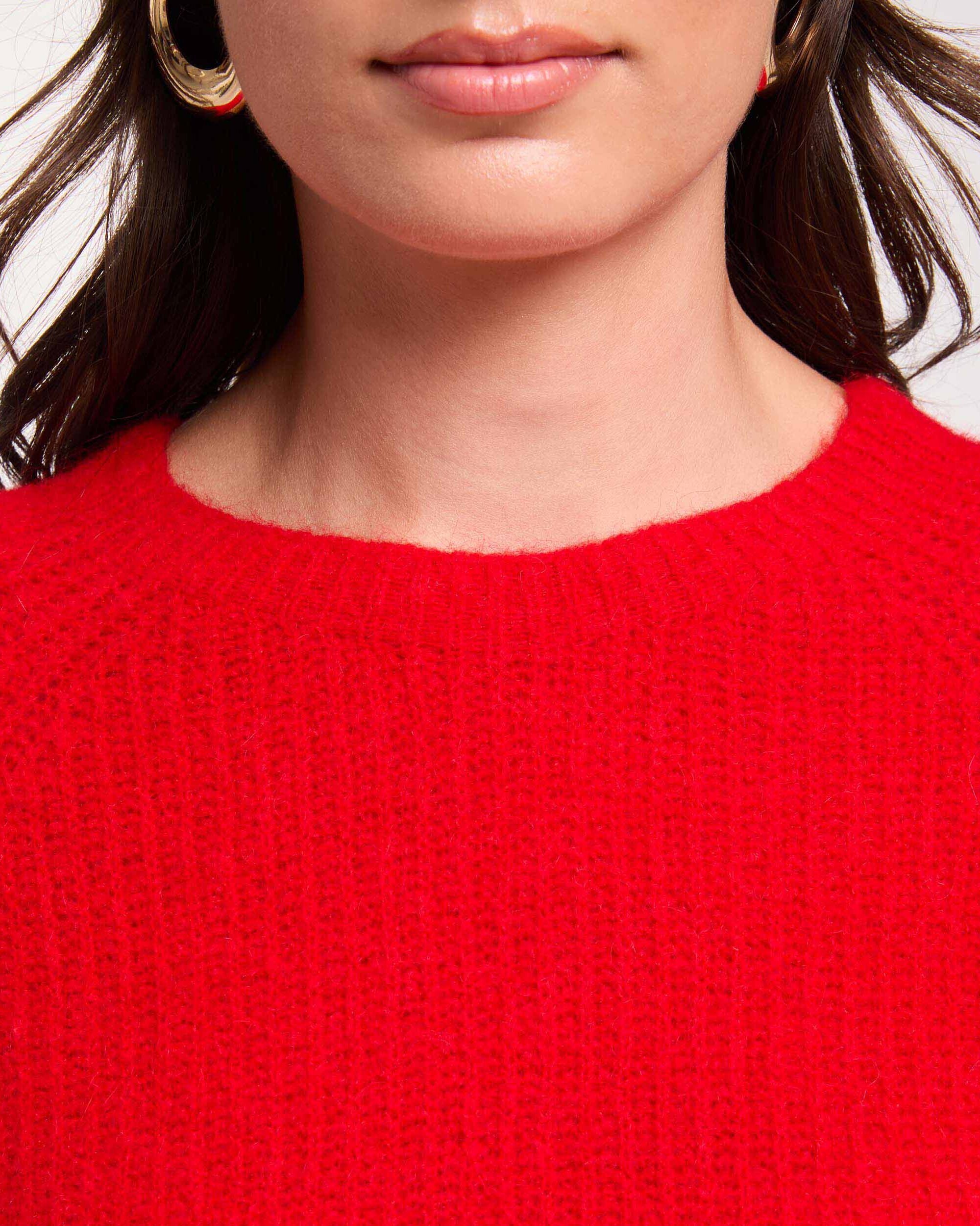 Jersey de mujer en lana - Morgan - Rojo Rojo-4