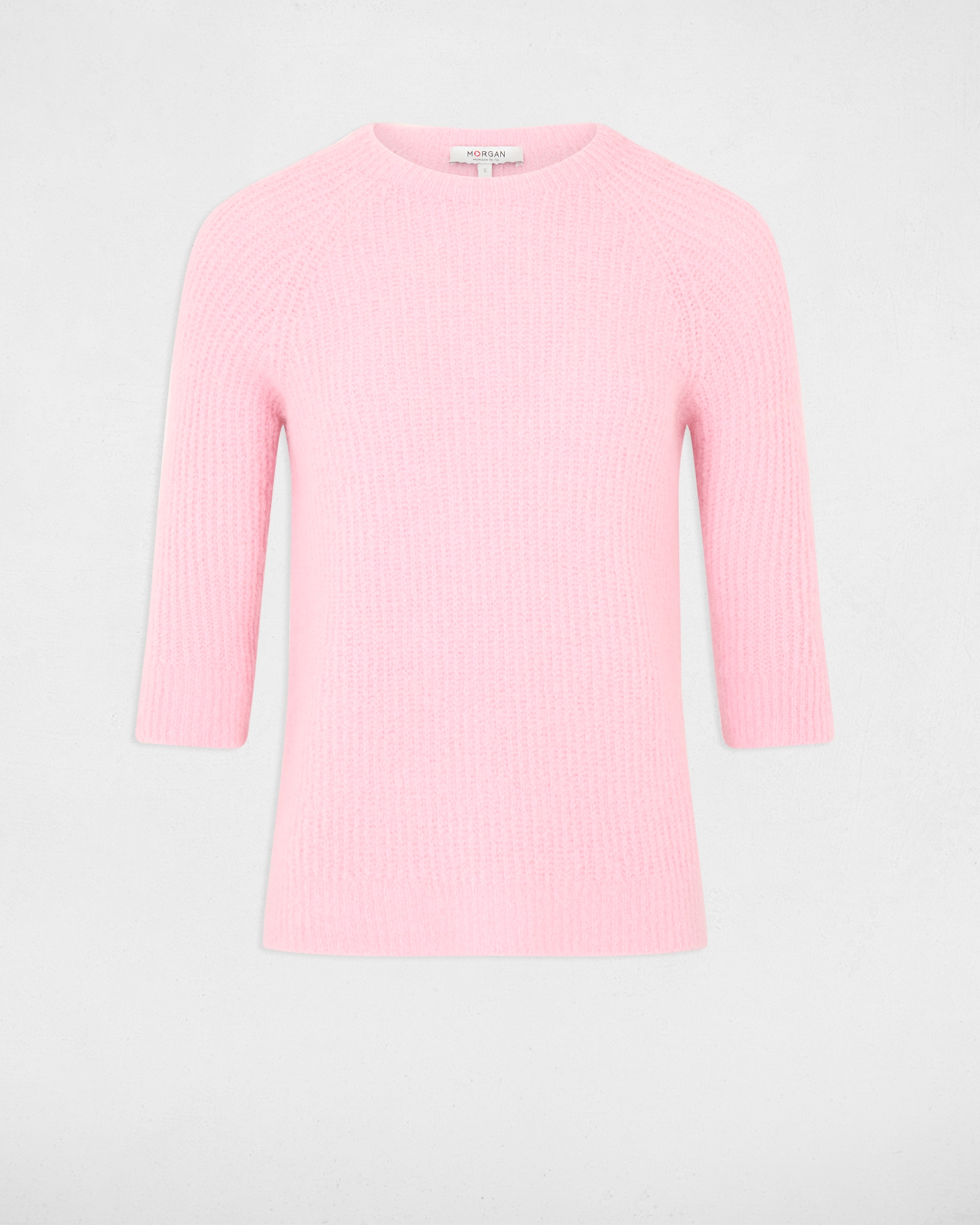 Jersey de mujer en lana - Morgan - Rosa pastel Rosa pastel-5