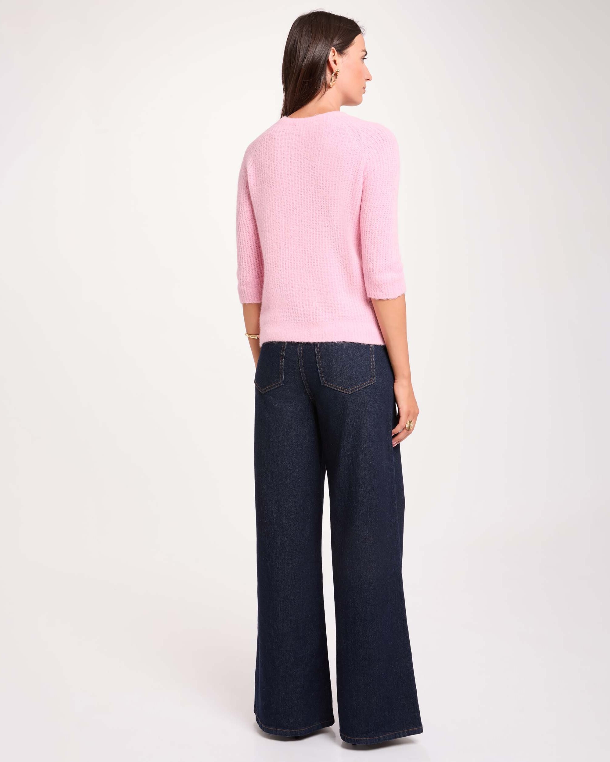 Jersey de mujer en lana - Morgan - Rosa pastel Rosa pastel-2
