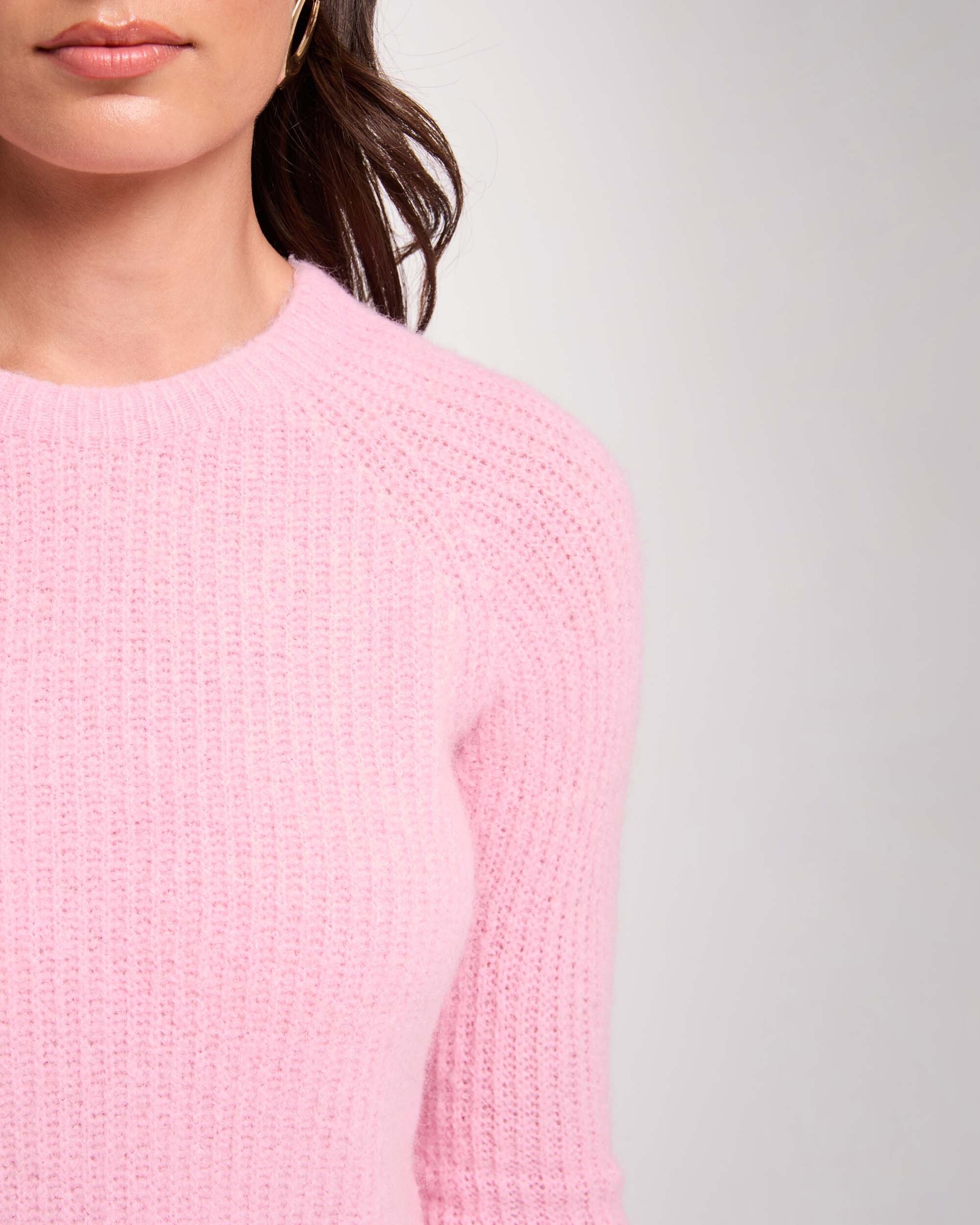 Jersey de mujer en lana - Morgan - Rosa pastel Rosa pastel-4