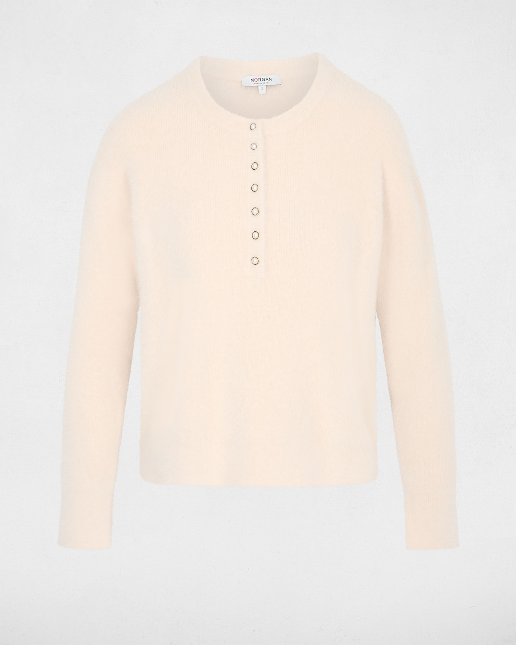 Jersey de mujer con cierre de botones - Morgan - Beige Beige-5
