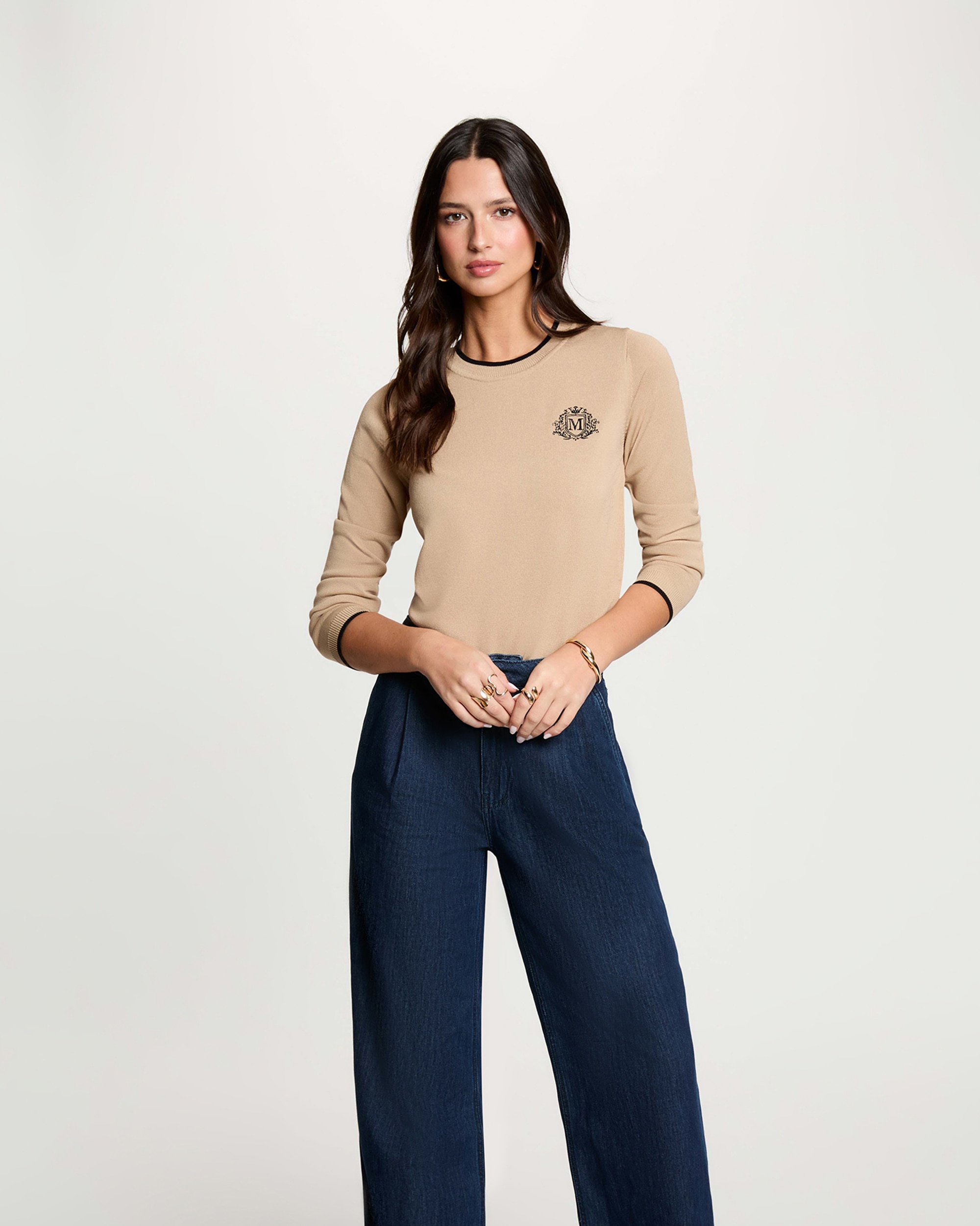 Jersey de mujer con logo - Morgan - Beige Beige-1