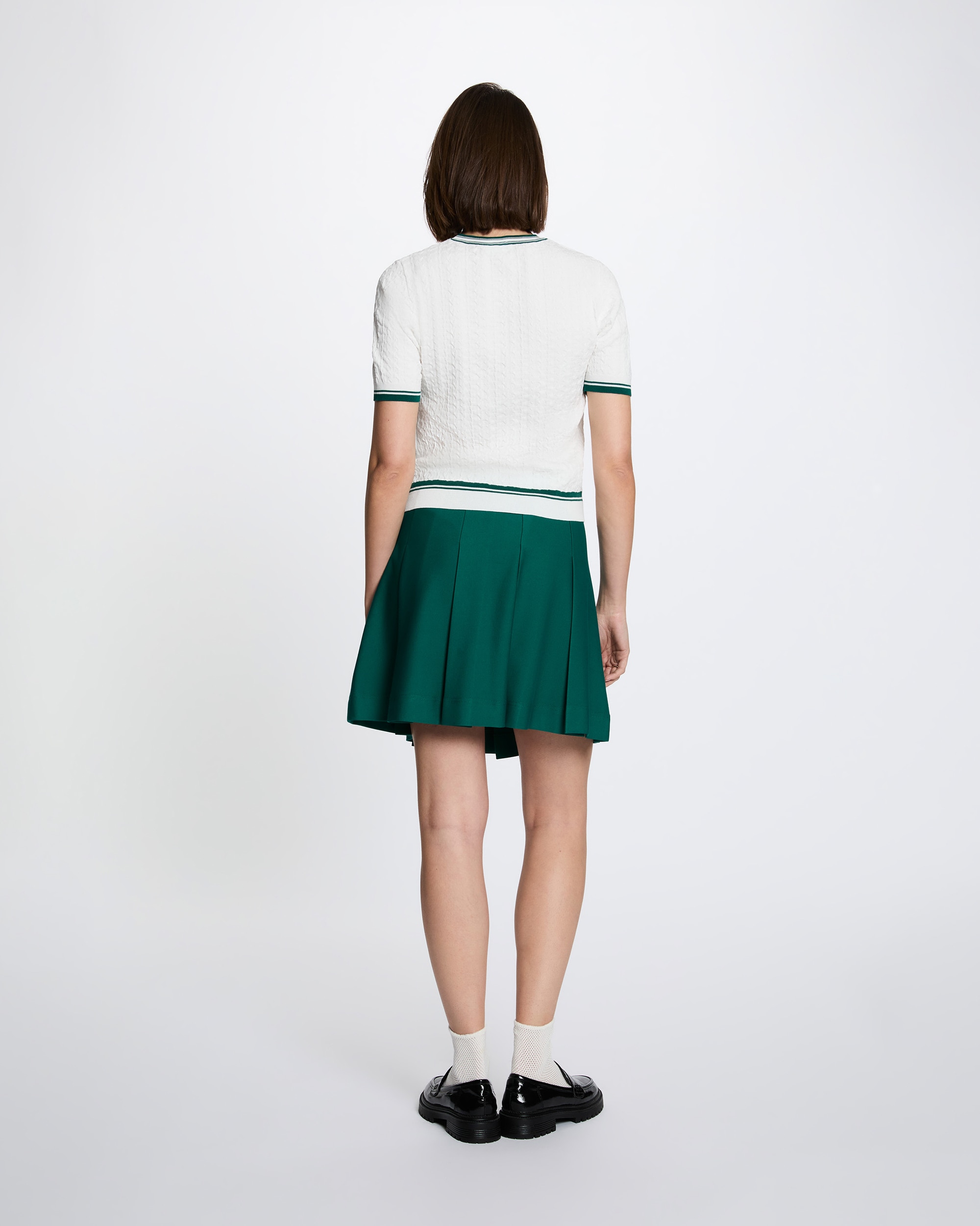 Imagen 2 de Jersey de mujer con cuello redondo - Morgan - Blanco / Verde Blanco / Verde