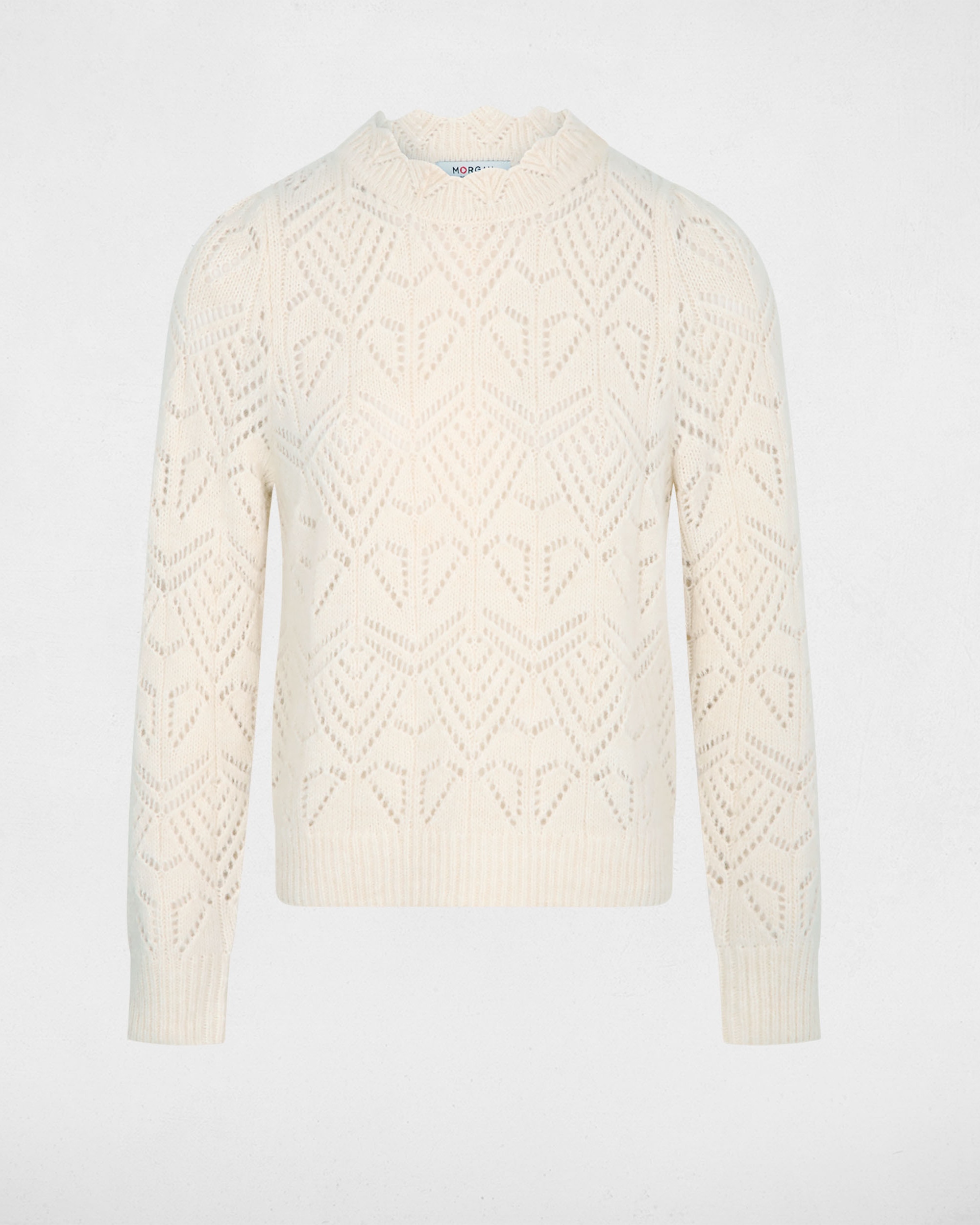 Jersey de mujer efecto calado - Morgan - Marfil Marfil-5