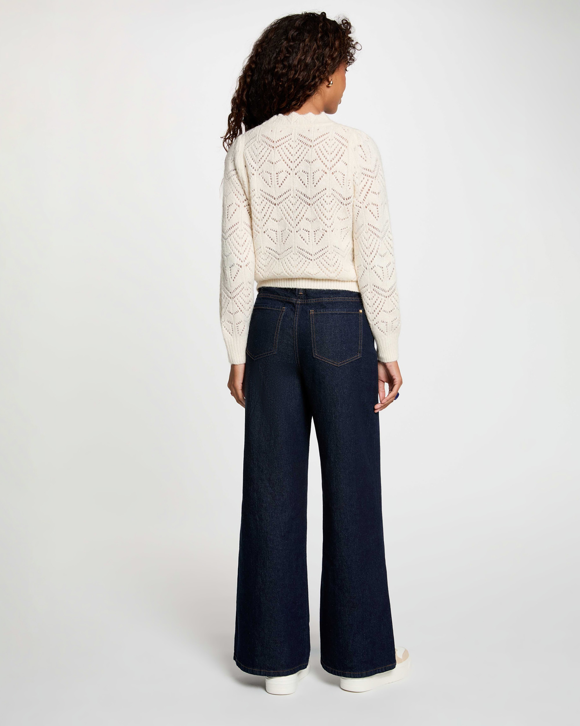 Jersey de mujer efecto calado - Morgan - Marfil Marfil-2
