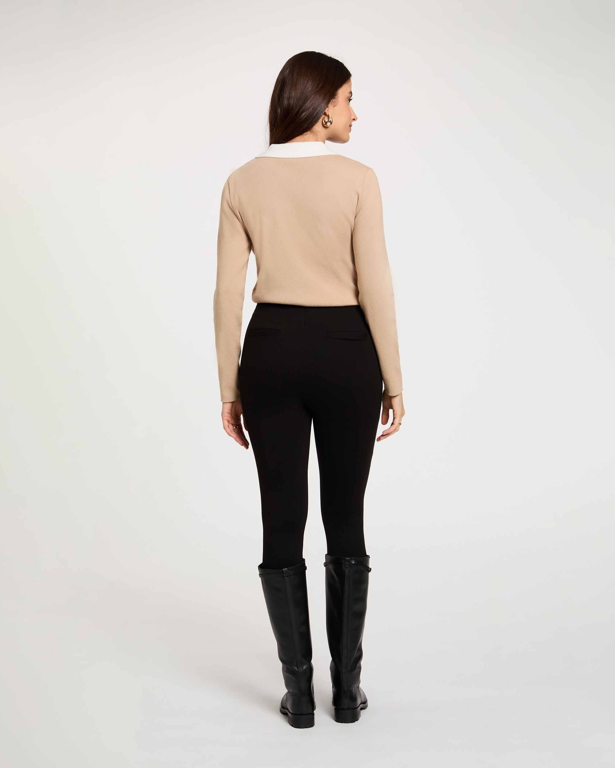 Jersey de mujer con cuello camisero - Morgan - Beige Beige-2