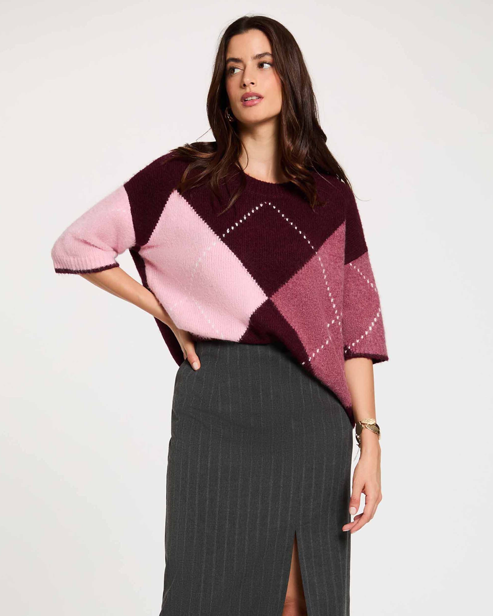 Imagen 0 de Jersey de mujer en lana Ciruela