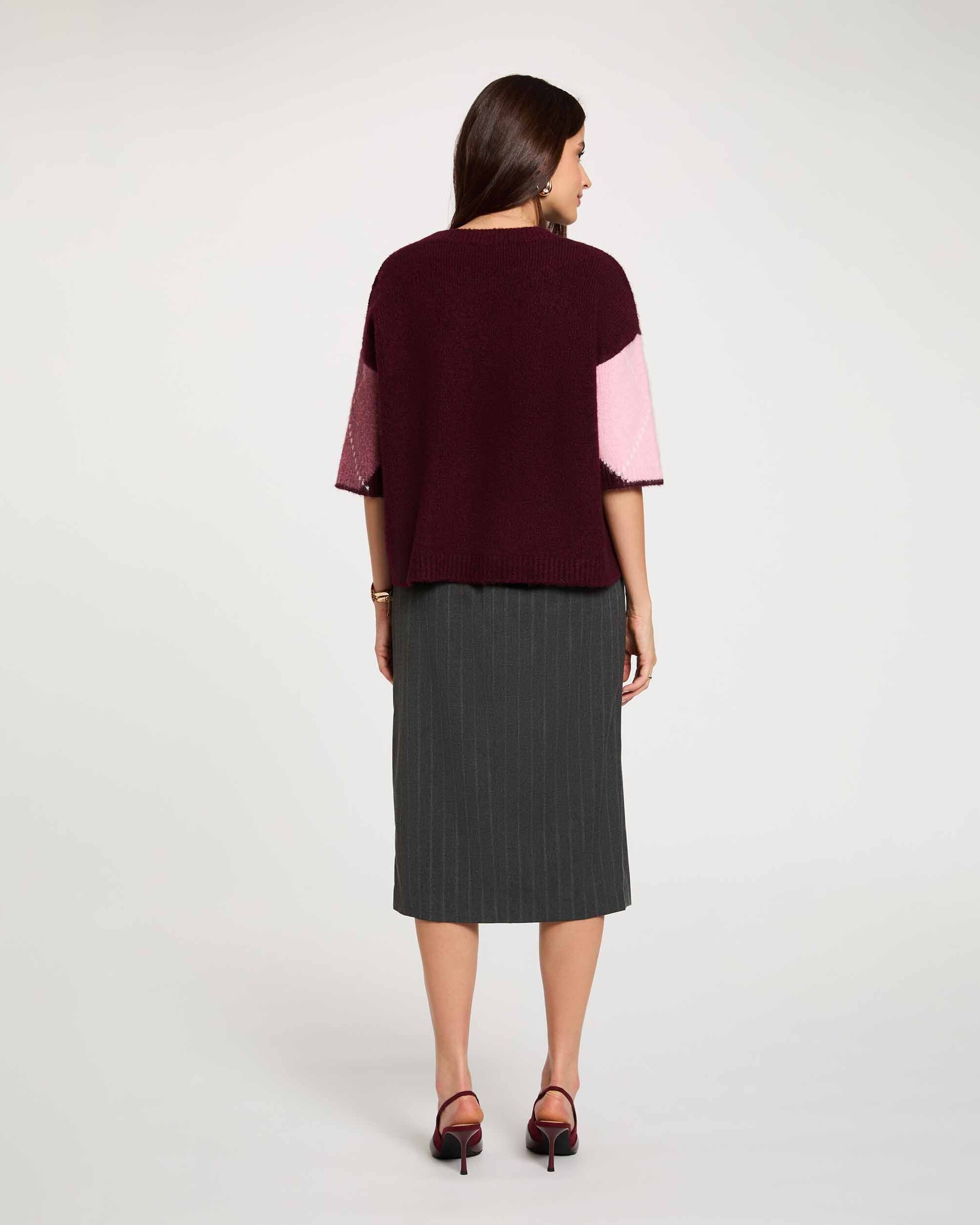 Jersey de mujer en lana - Morgan - Ciruela Ciruela-2