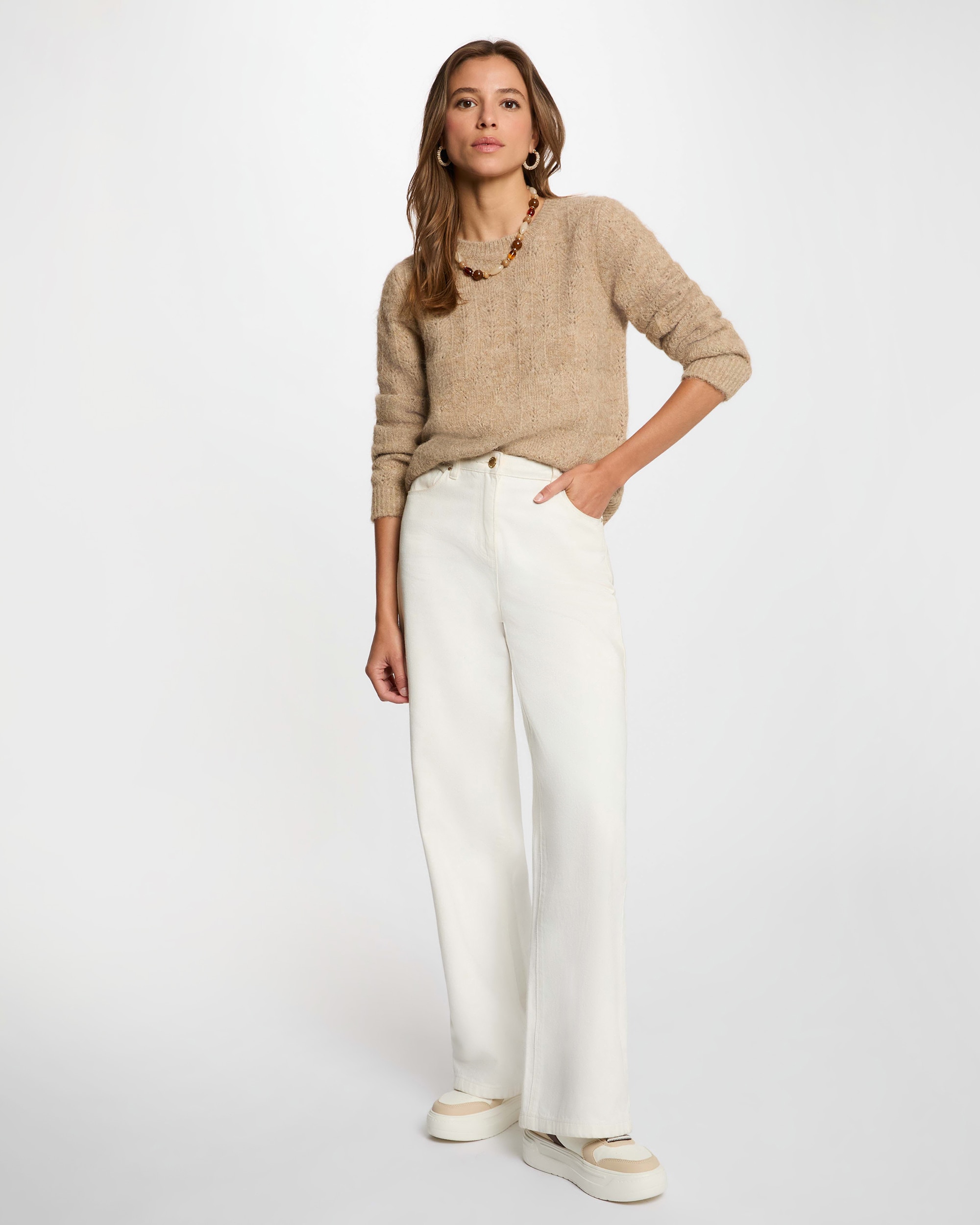 Jersey de mujer en lana - Morgan - Beige Beige-3