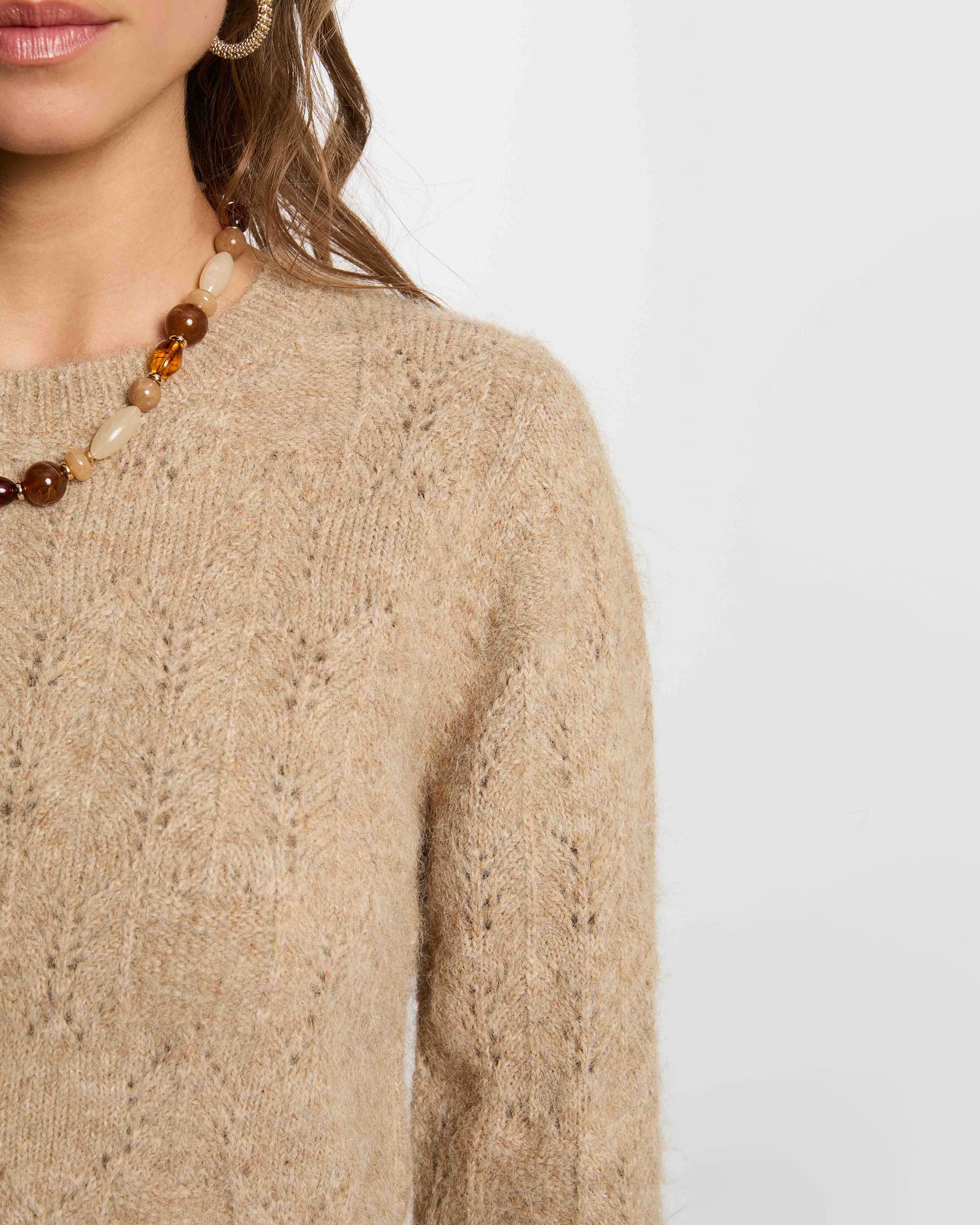 Jersey de mujer en lana - Morgan - Beige Beige-4