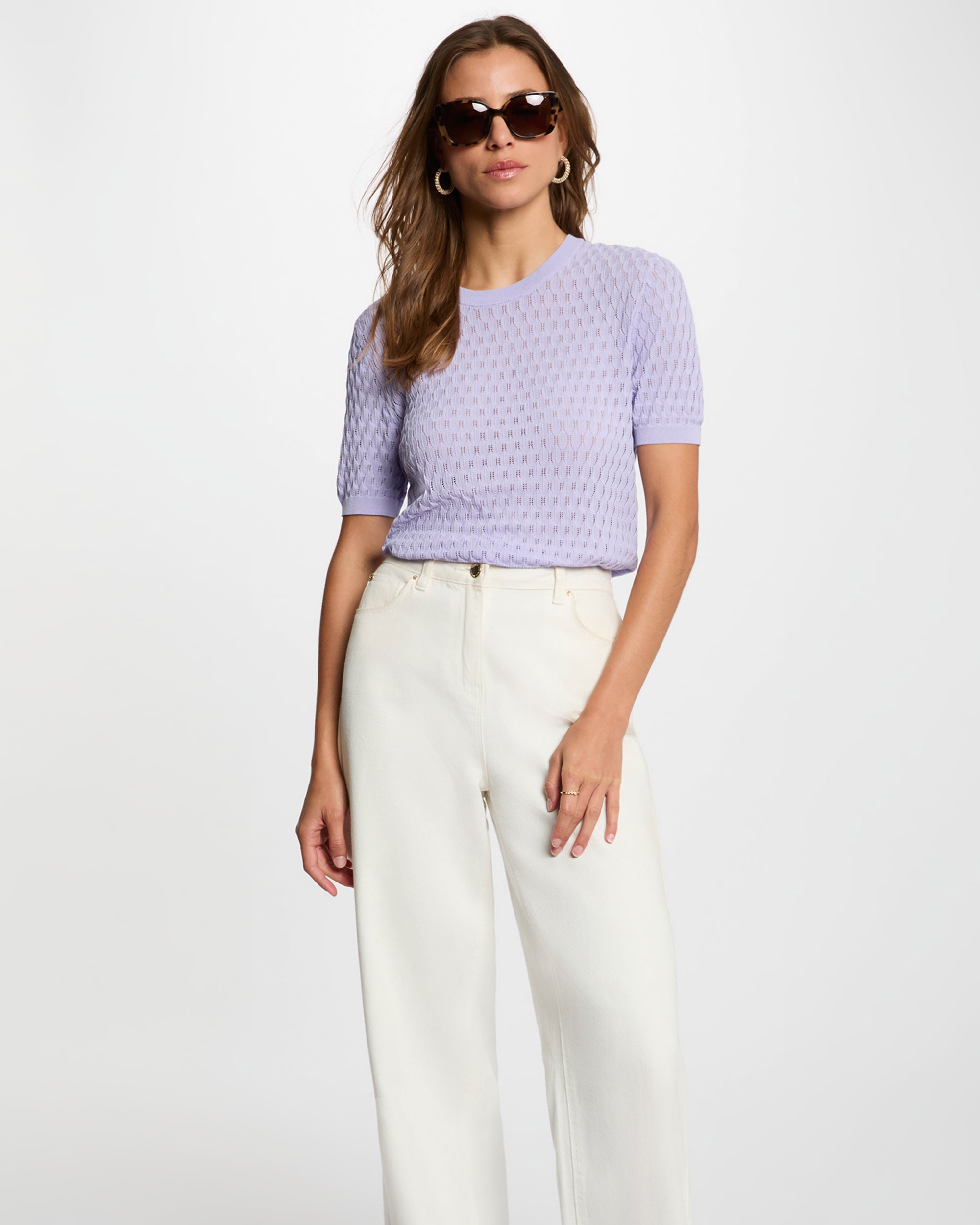 Jersey de mujer con manga corta - Morgan - Lila Lila-1