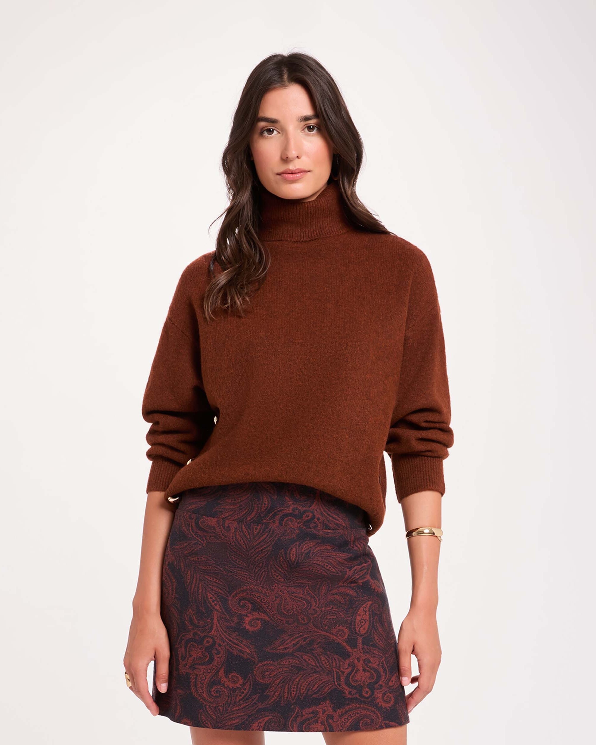 Imagen 0 de Jersey de mujer en lana Marrón