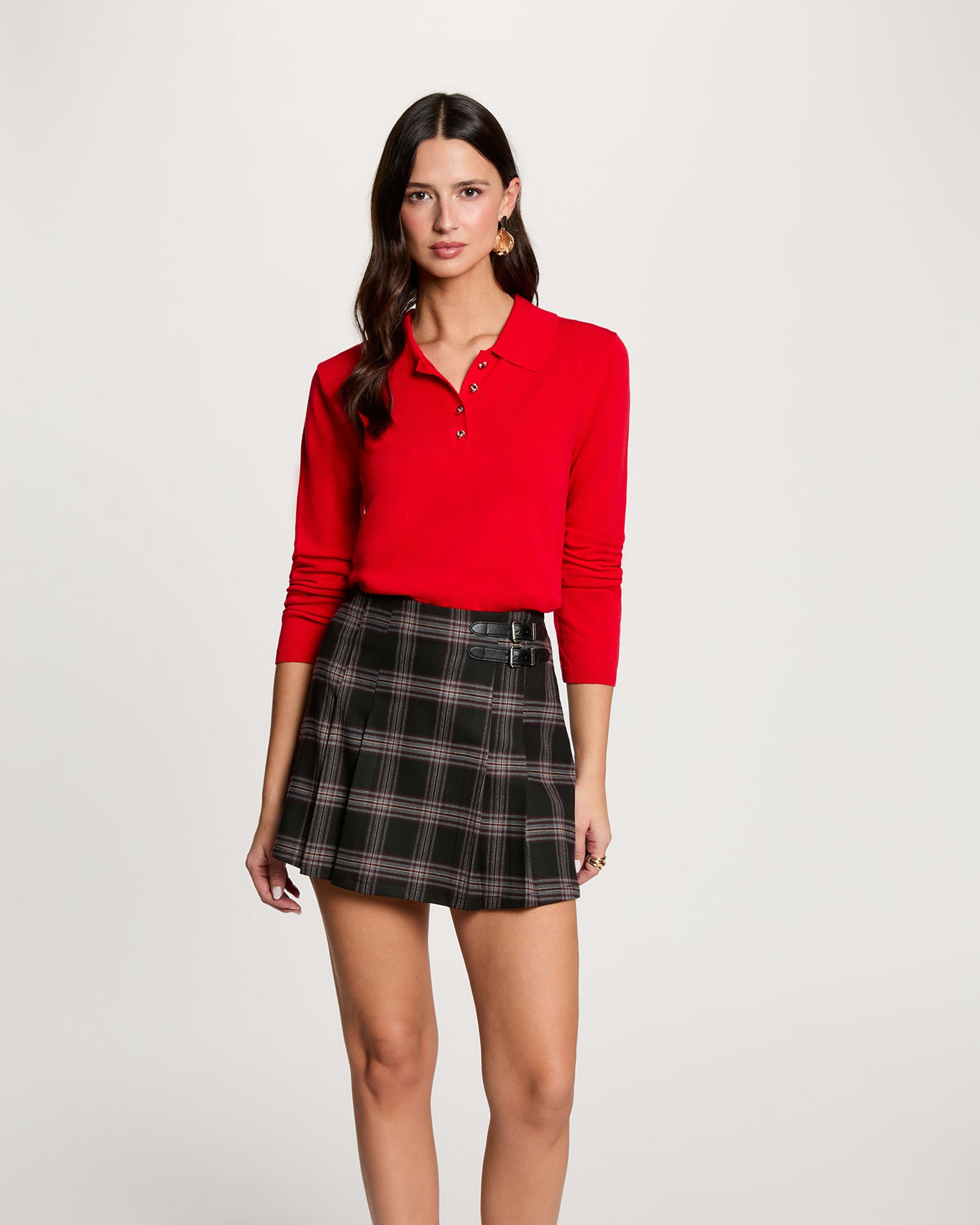 Imagen 1 de Jersey de mujer con cuello polo - Morgan - Rojo Rojo