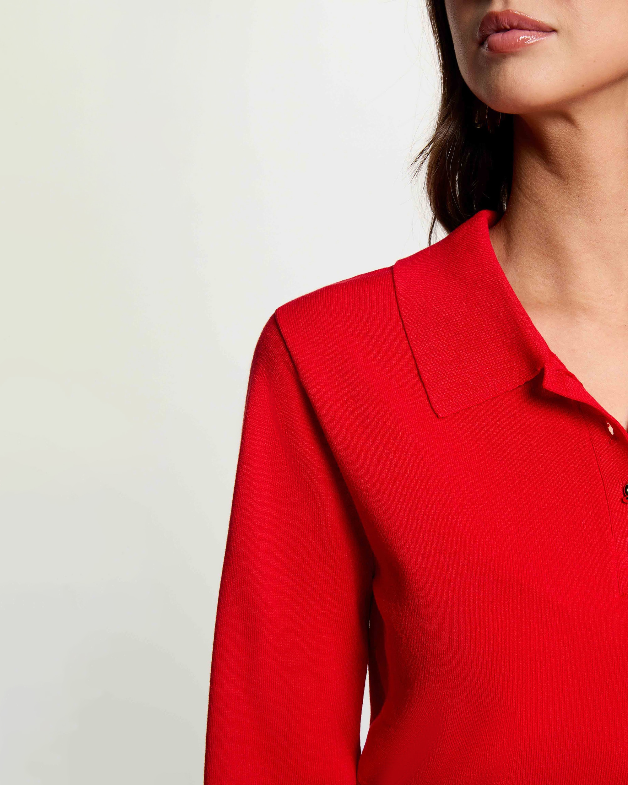 Imagen 4 de Jersey de mujer con cuello polo - Morgan - Rojo Rojo