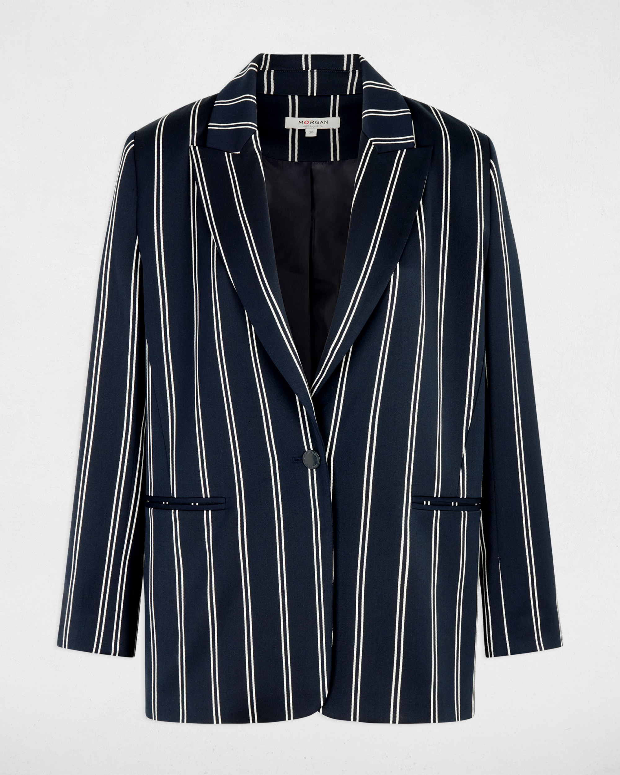 Blazer de mujer con estampado de rayas - Morgan - Azul marino Azul marino-5