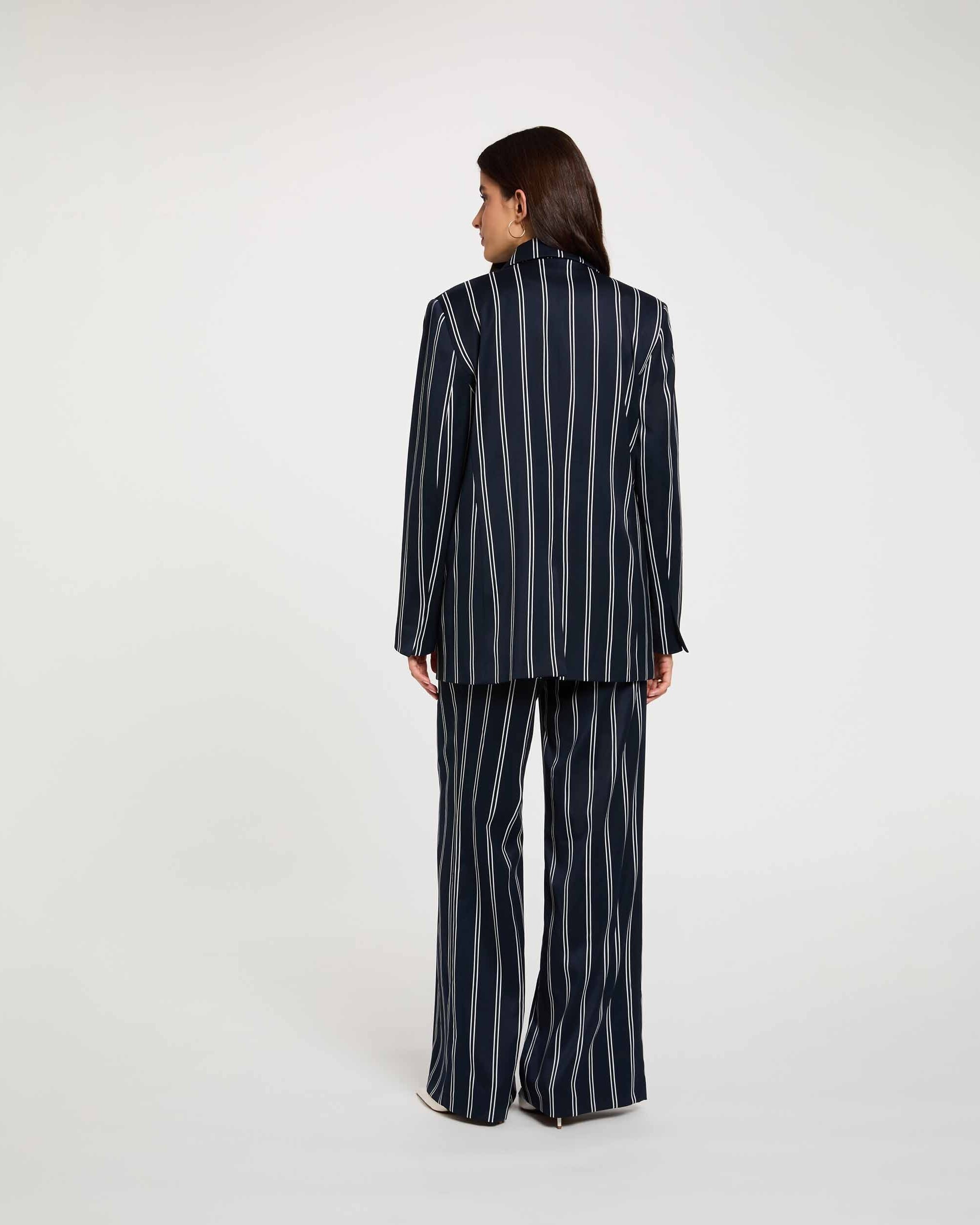 Blazer de mujer con estampado de rayas - Morgan - Azul marino Azul marino-2