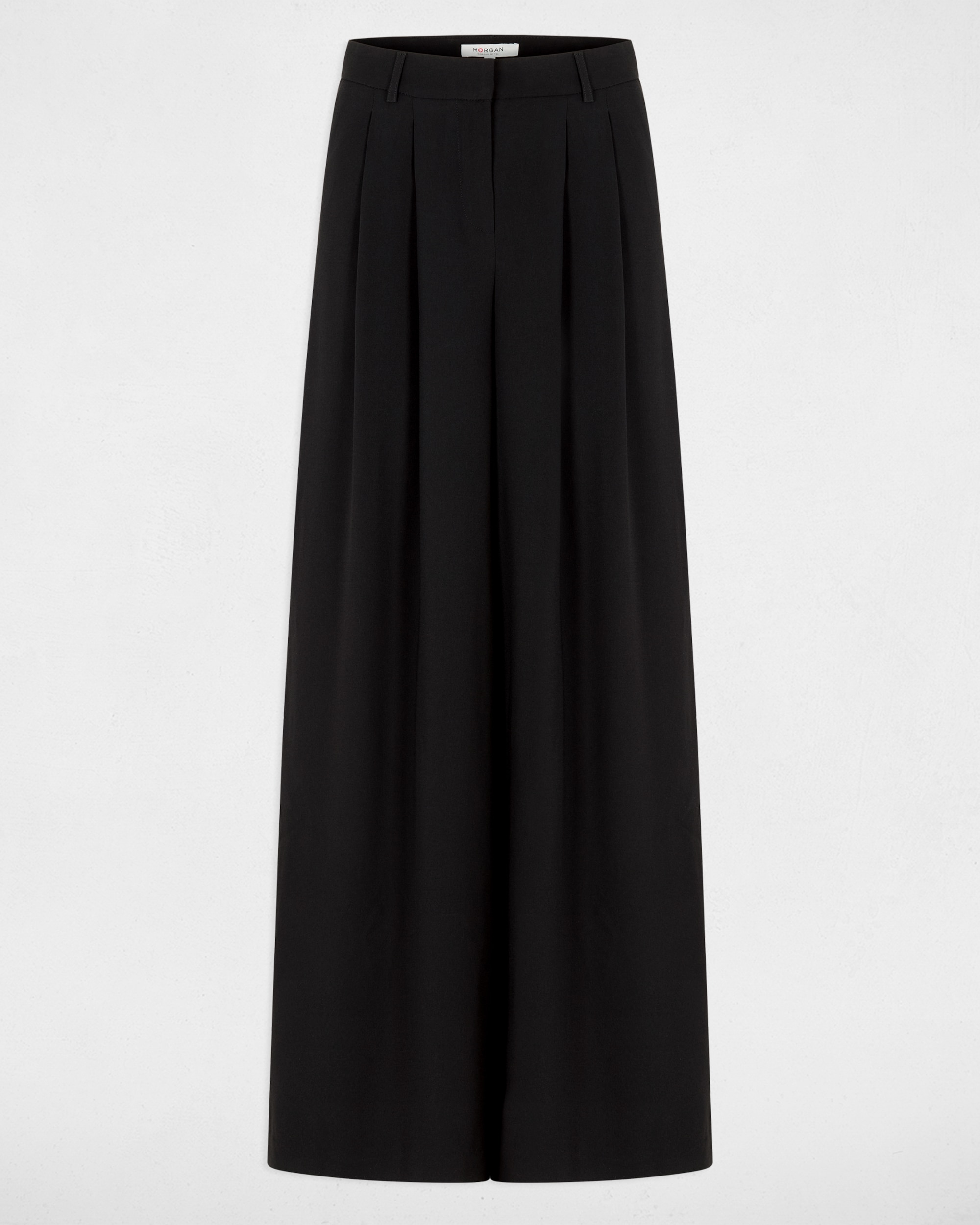 Pantalones anchos de mujer con pinzas - Morgan - Negro Negro-5