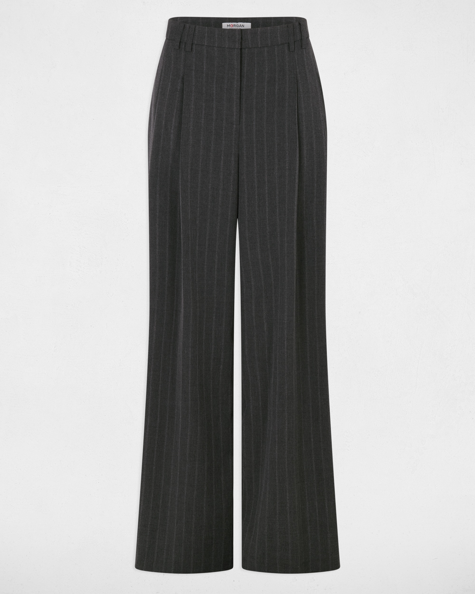 Pantalones anchos de mujer raya diplomática - Morgan - Antracita Antracita-5