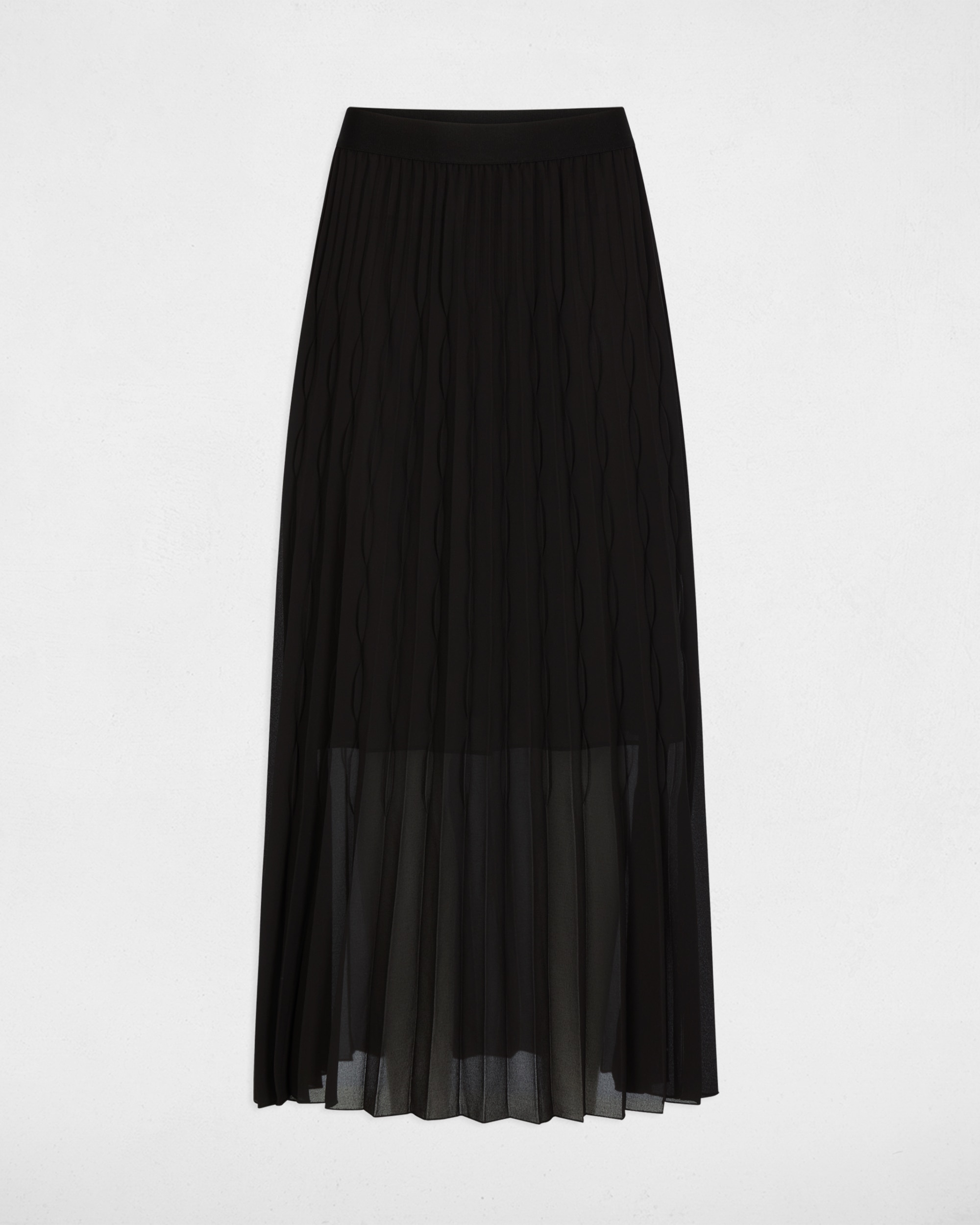 Falda midi plisada de tiro alto - Morgan - Negro Negro-5
