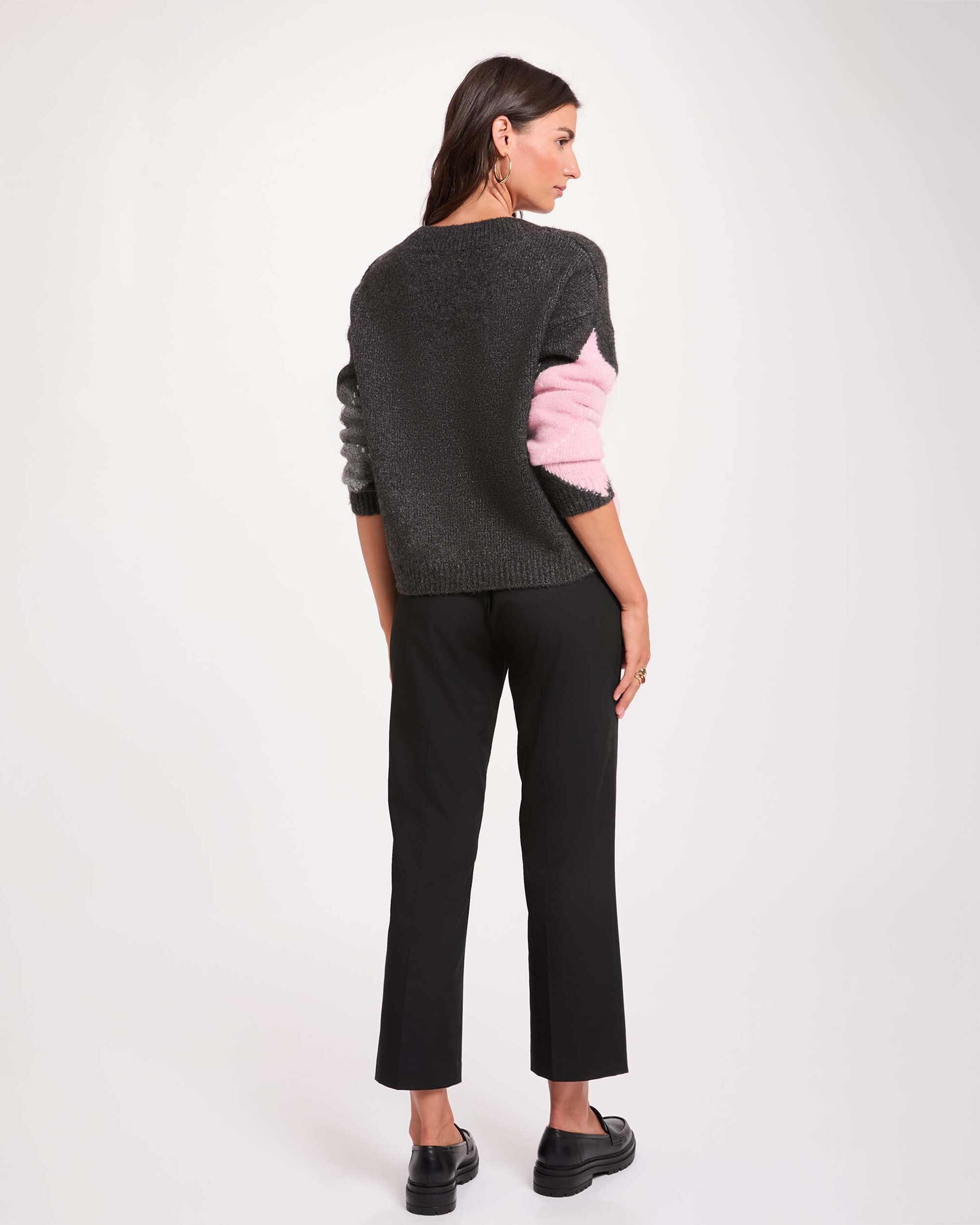 Pantalones de vestir de mujer de tiro alto - Morgan - Negro Negro-2