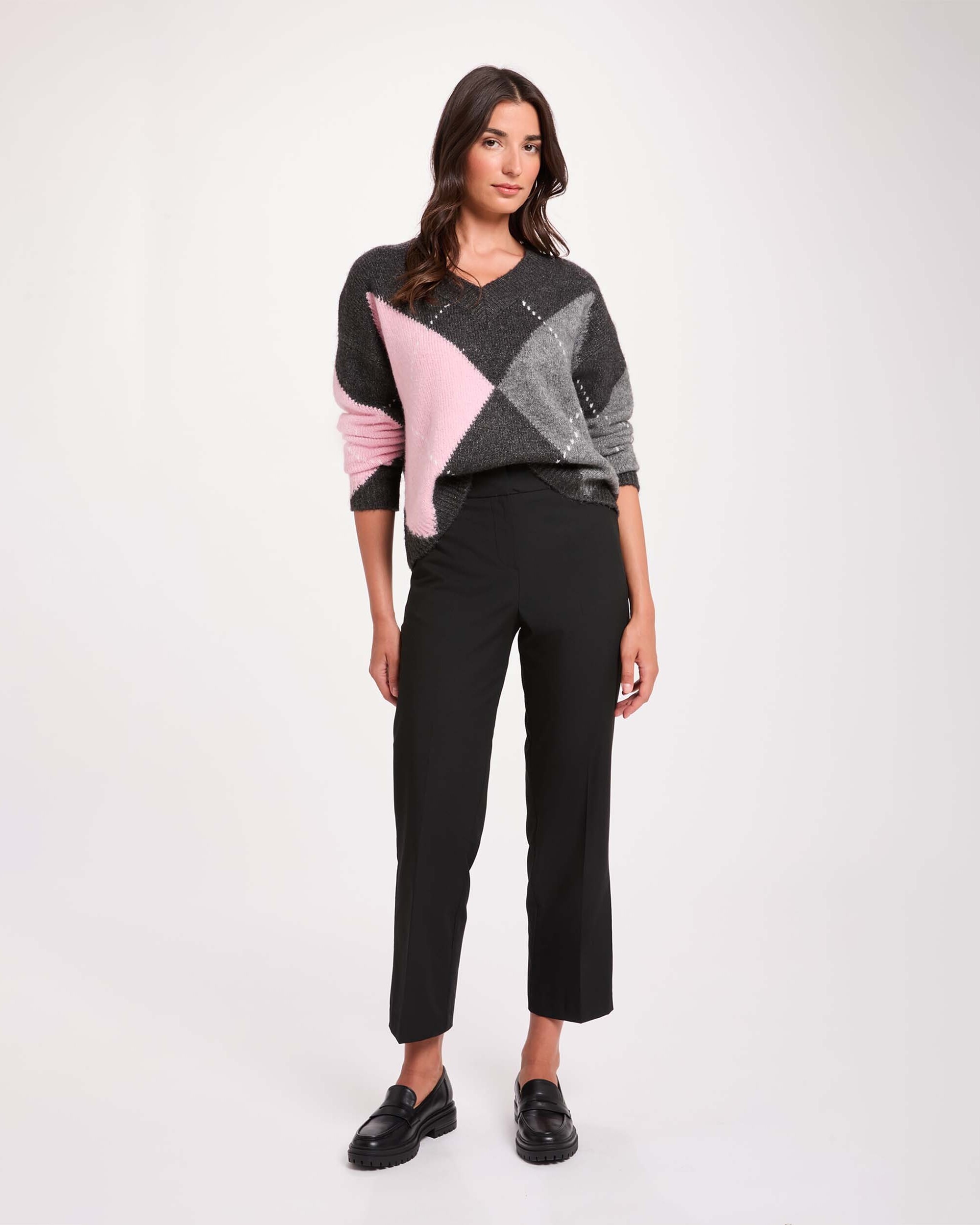Pantalones de vestir de mujer de tiro alto - Morgan - Negro Negro-3