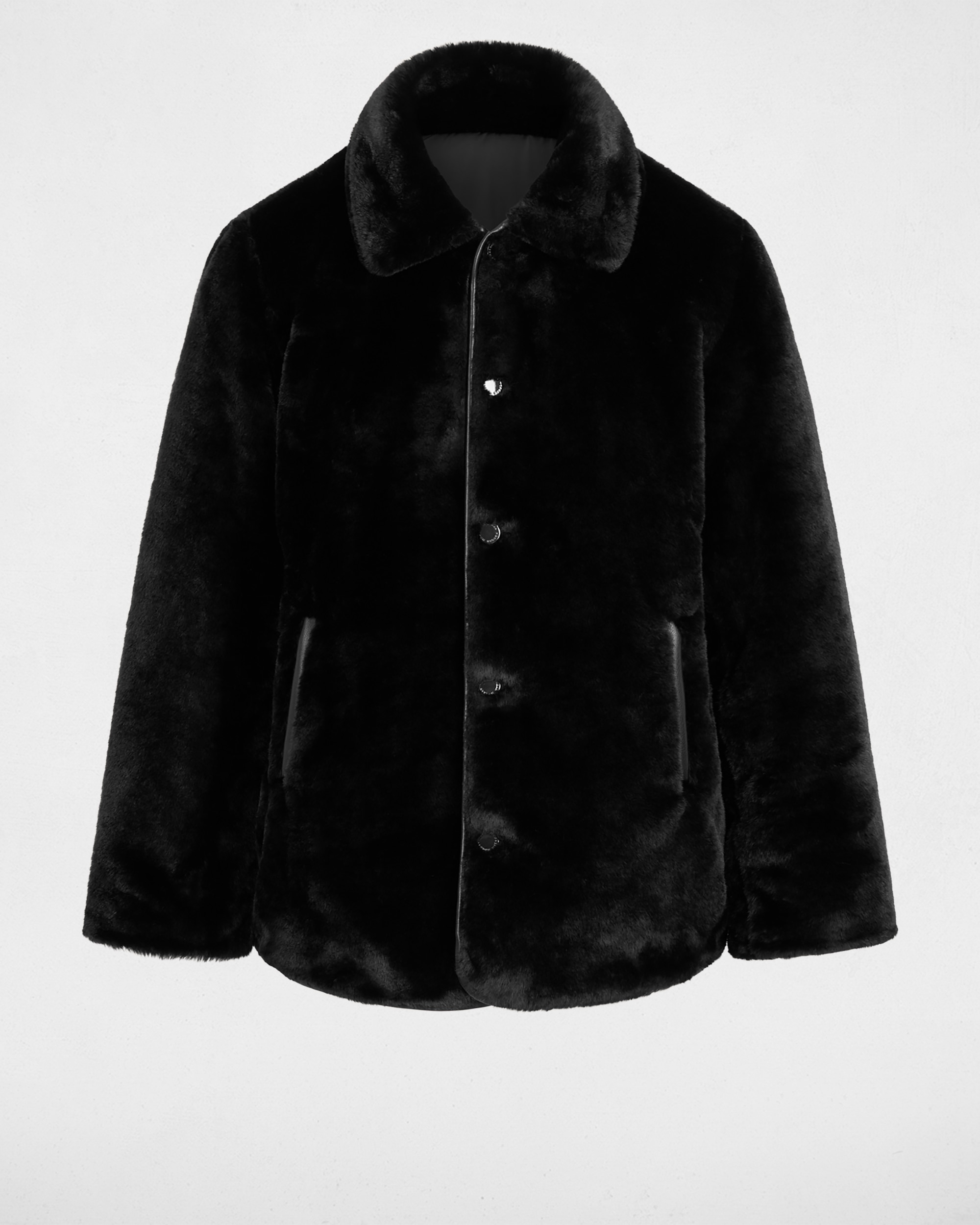 Abrigo de paño acolchado de mujer - Morgan - Negro Negro-5
