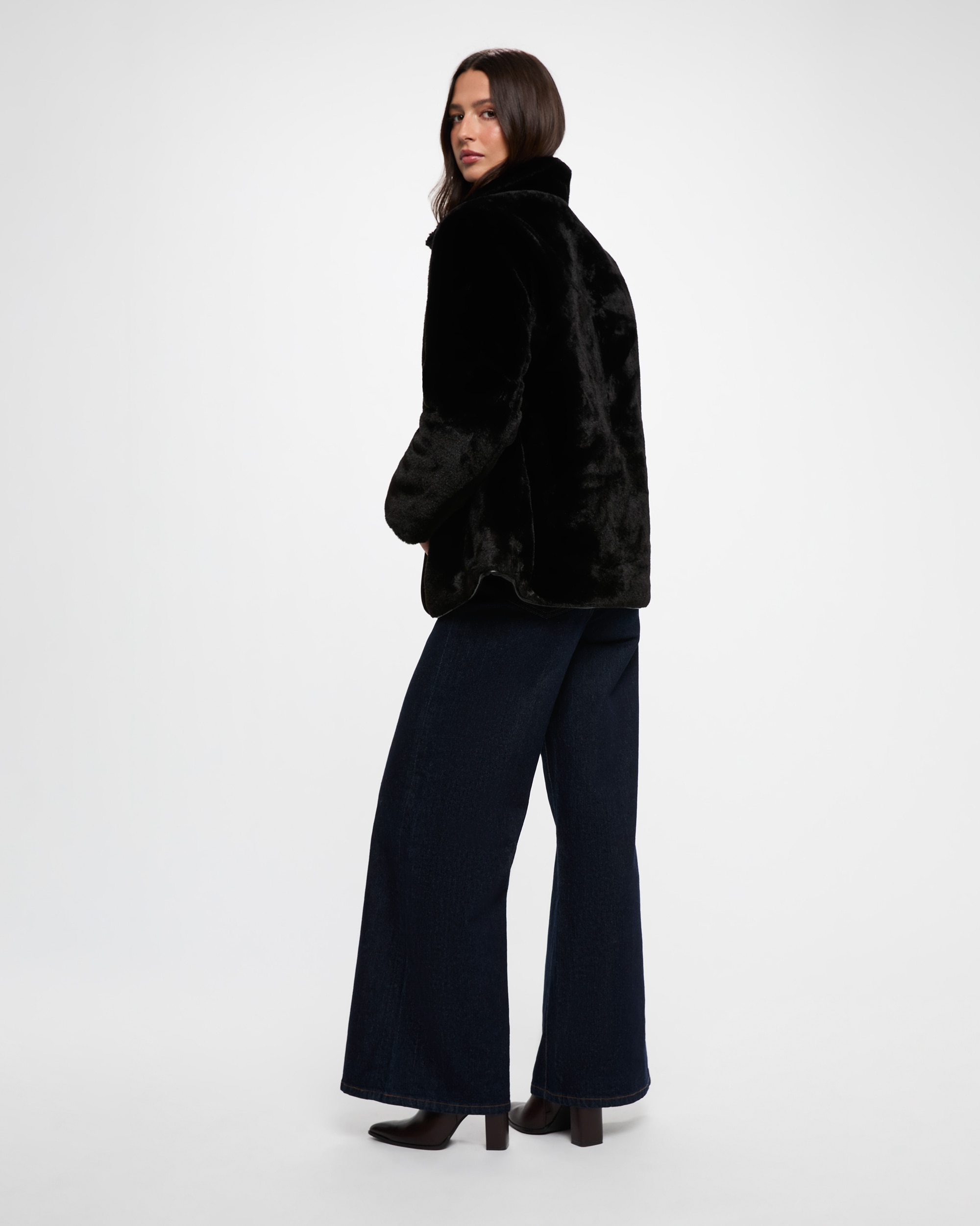 Abrigo de paño acolchado de mujer - Morgan - Negro Negro-2