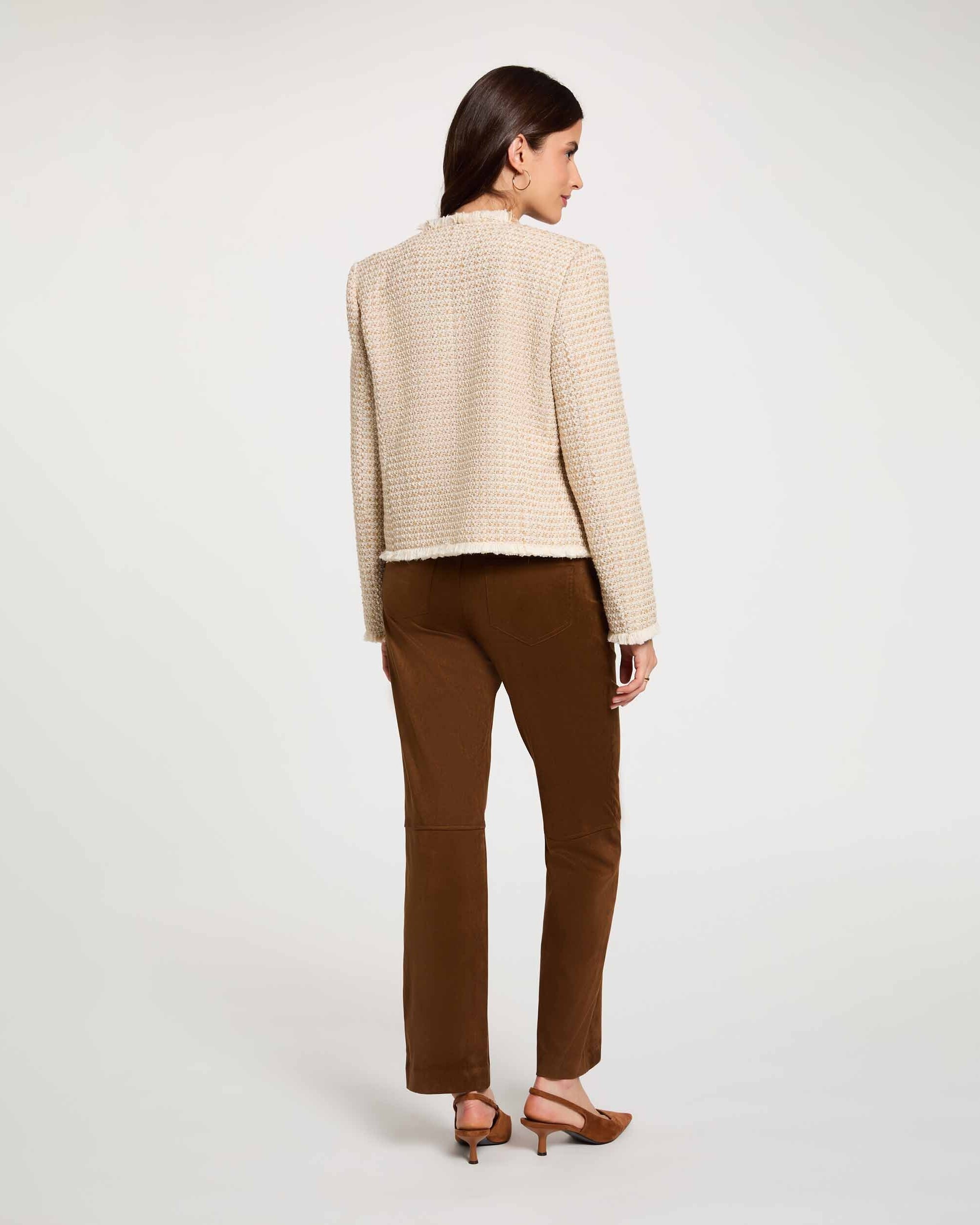 Chaqueta de mujer en tweed con cuello con solapa - Morgan - Multicolor Multicolor-2