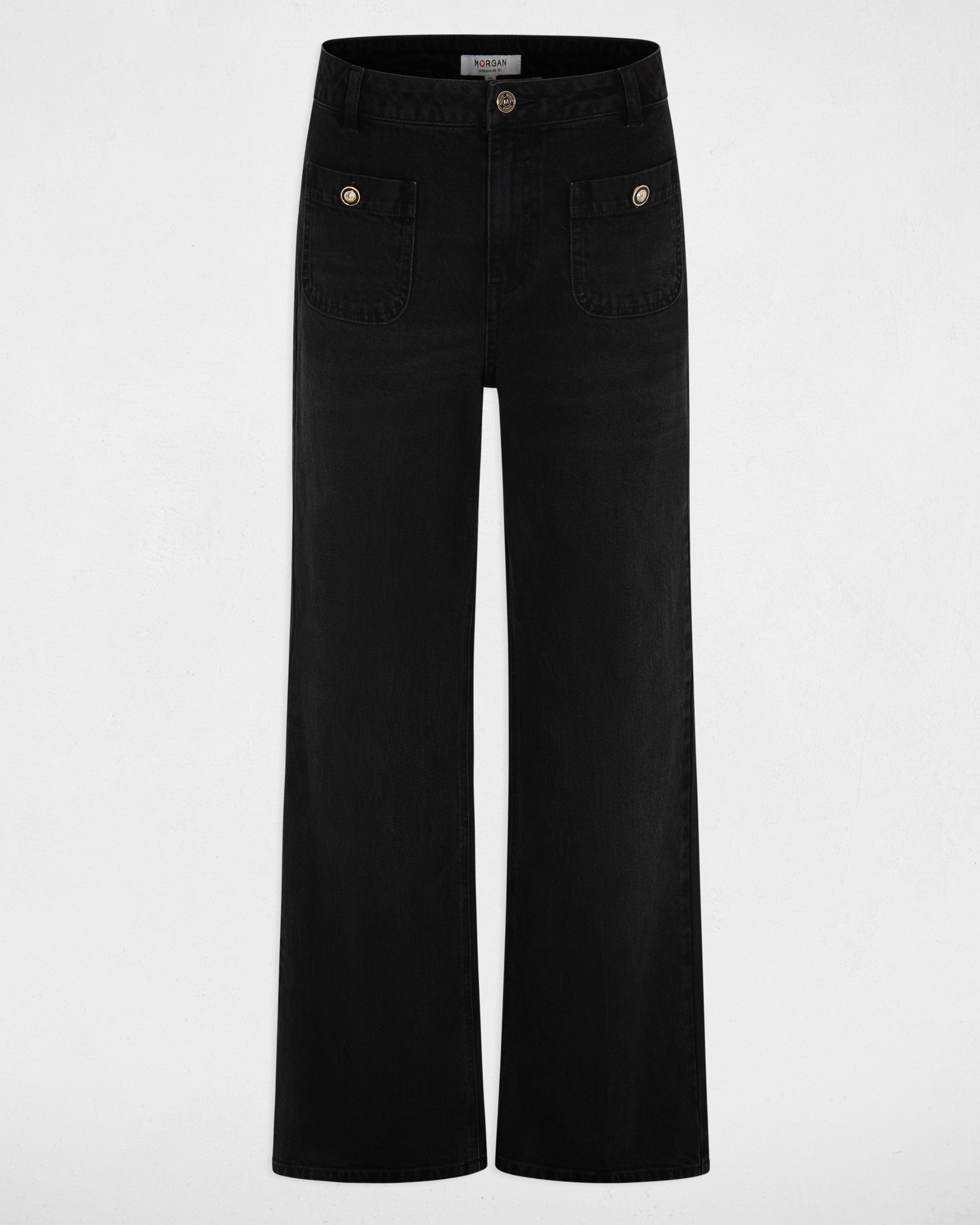 Pantalones anchos de mujer con bolsillos - Morgan - Negro Negro-5