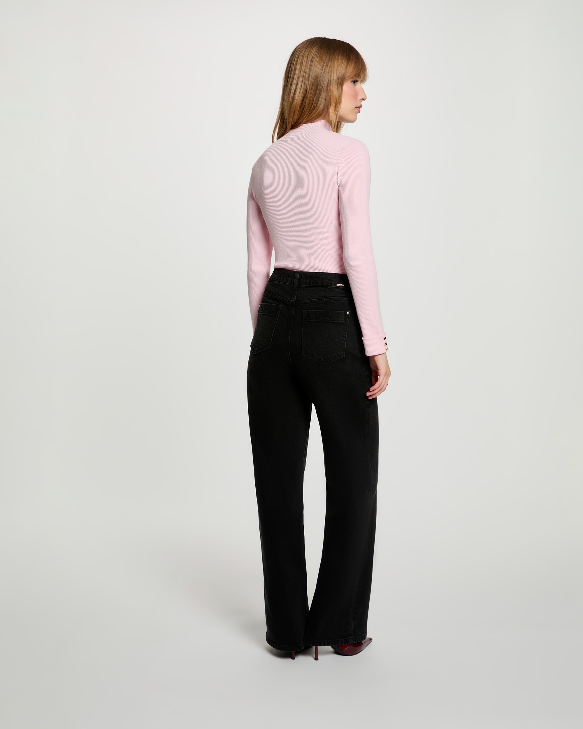 Pantalones anchos de mujer con bolsillos - Morgan - Negro Negro-2