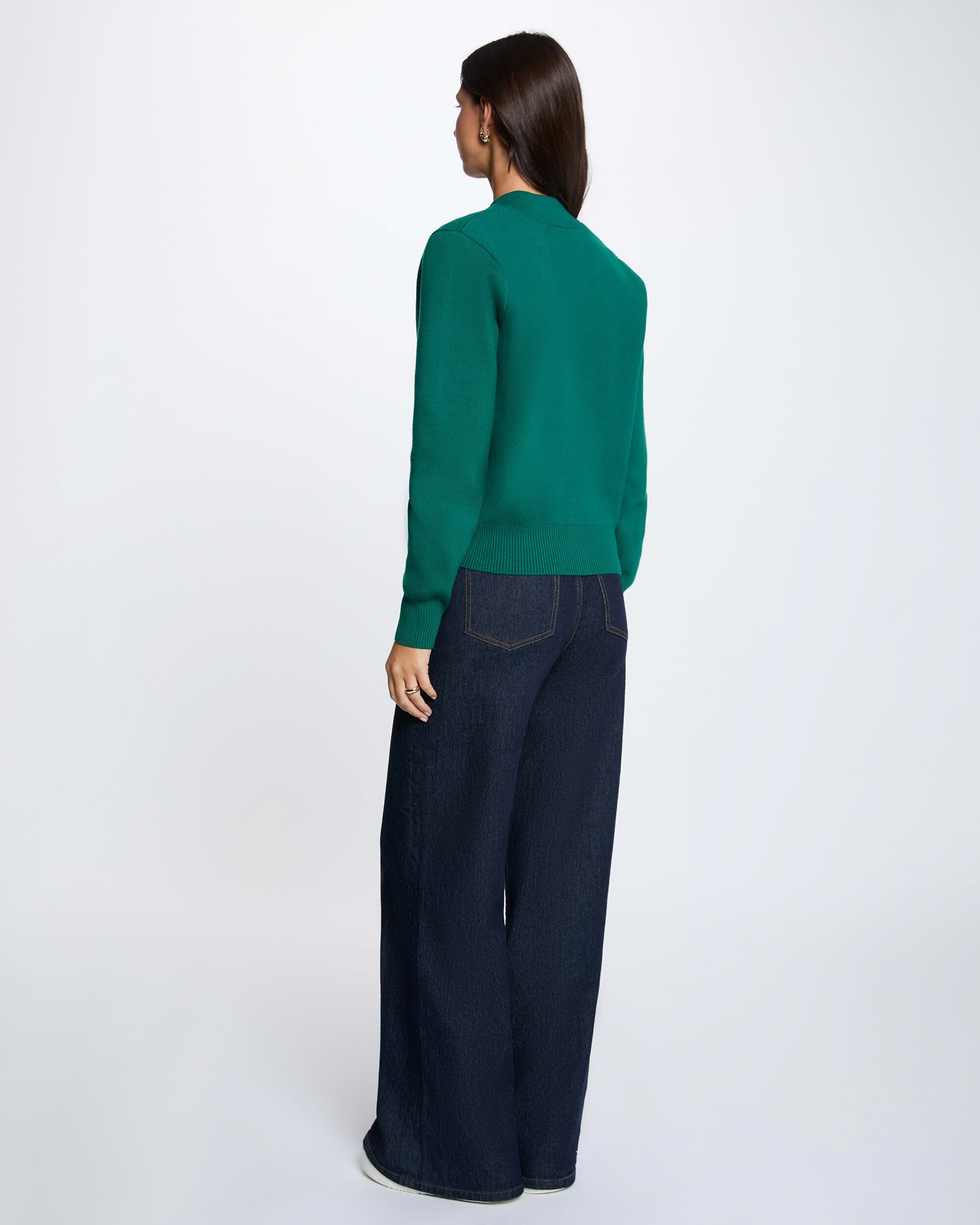 Cárdigan de mujer con logo bordado - Morgan - Verde Verde-2