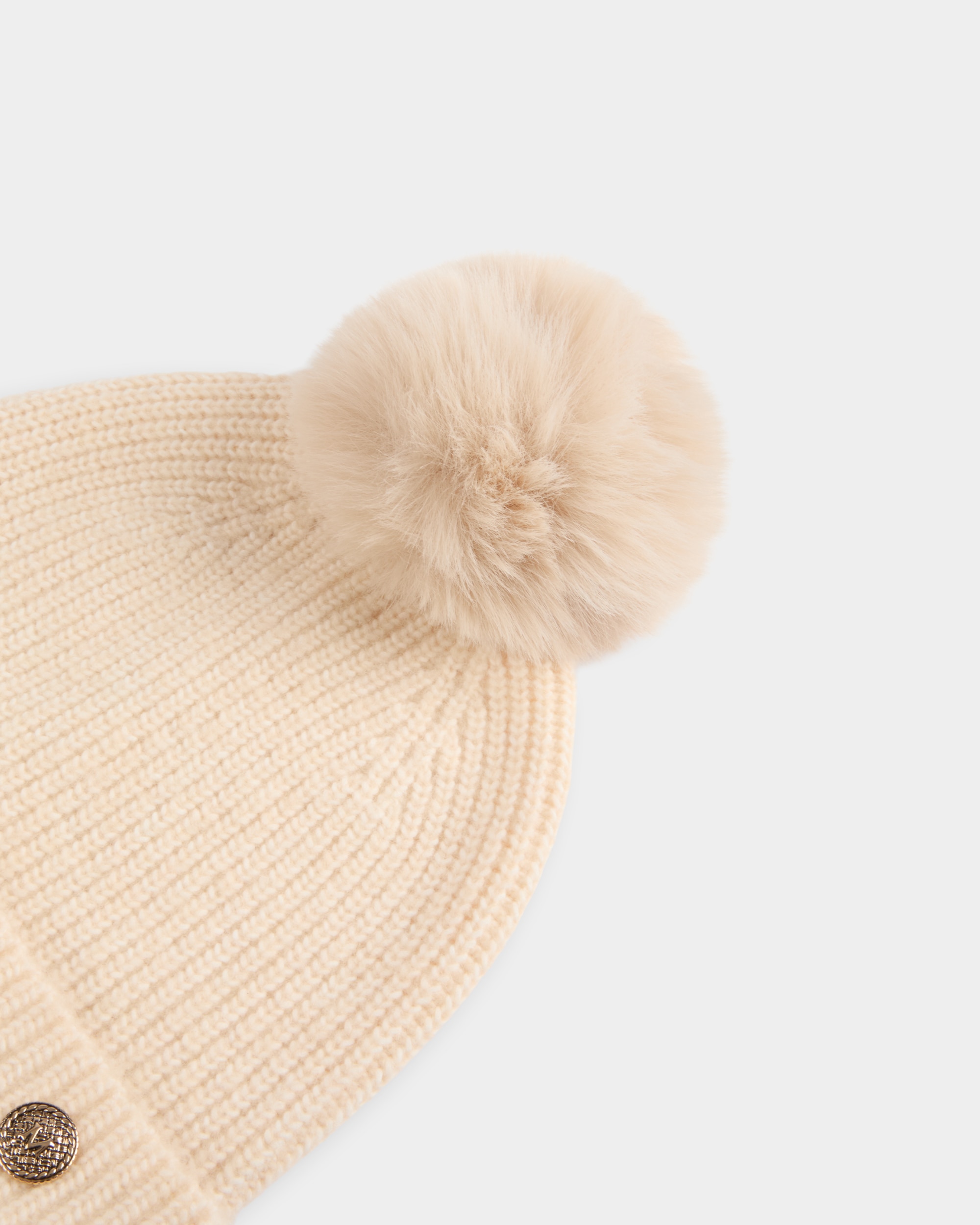 Gorro con broche con logo - Morgan - Marfil Marfil-2